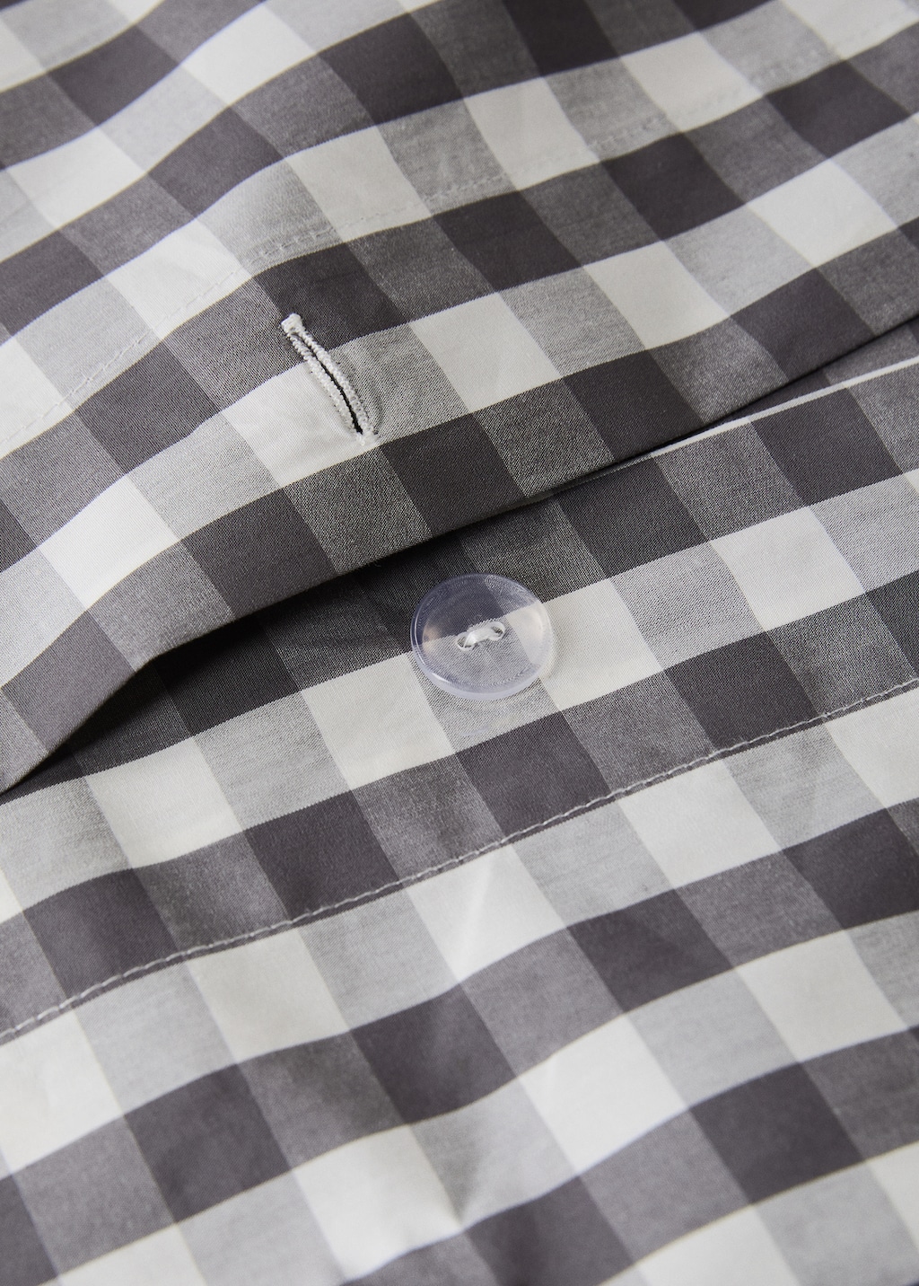 Percale cotton gingham check duvet cover for 180/200 cm bed