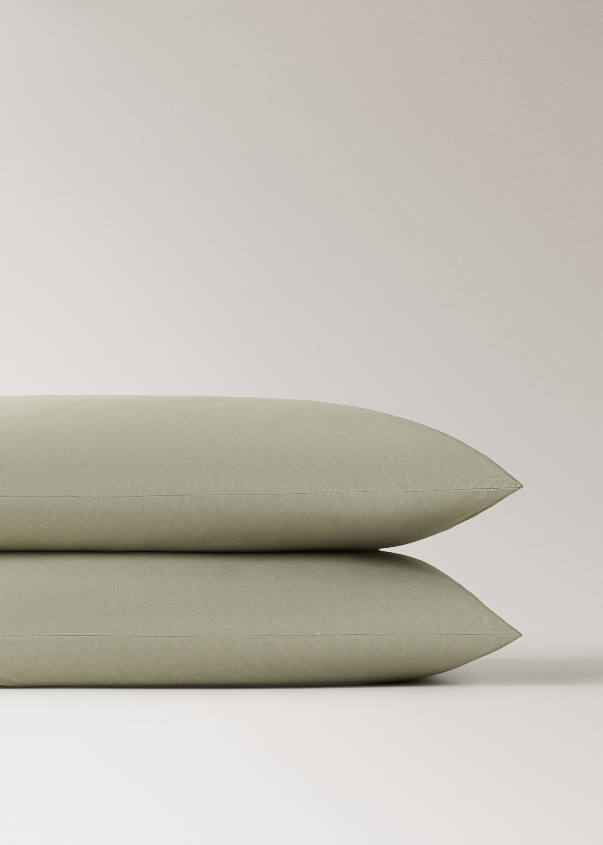 Dos fundas almohada algodón percal 50x75cm - Detalle del artículo 1, Verde. Ref: 17021556-00.