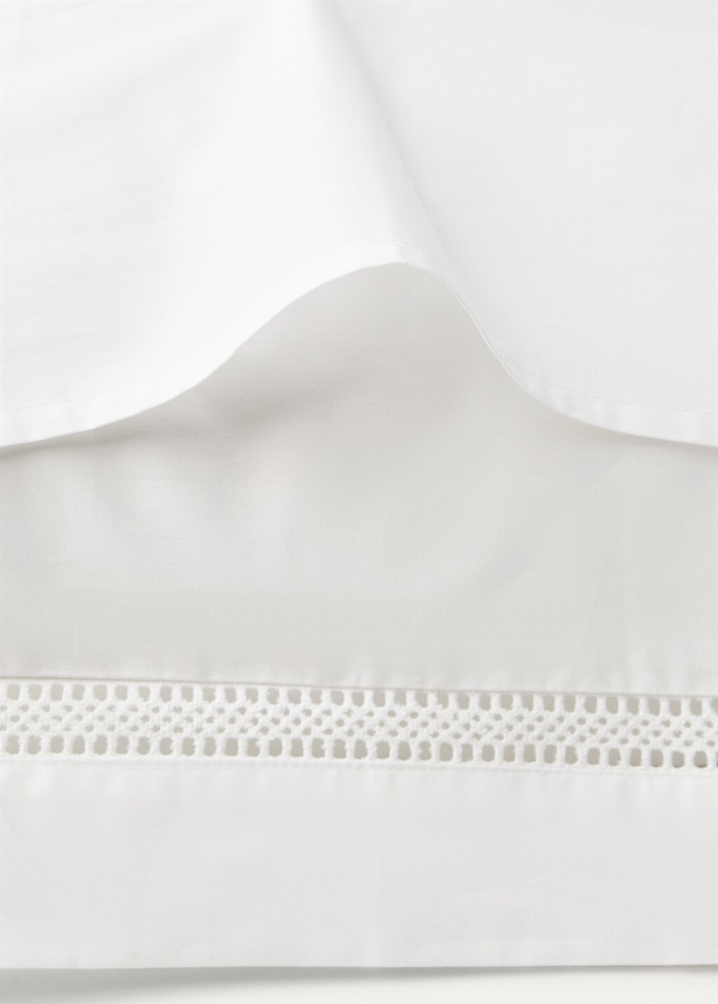 Two cotton percale pillowcases with inset 60x60 cm