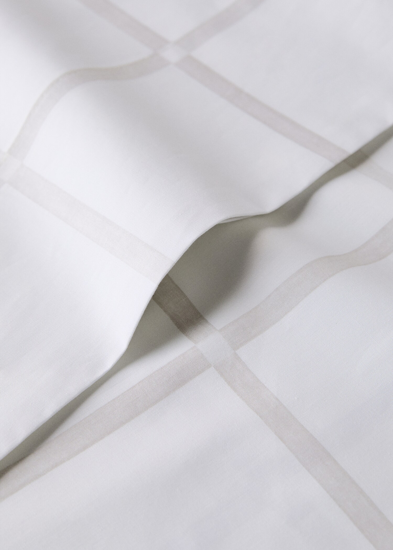 Top sheet in printed cotton percale check pattern for bed 180/200 cm - Details of the article 1