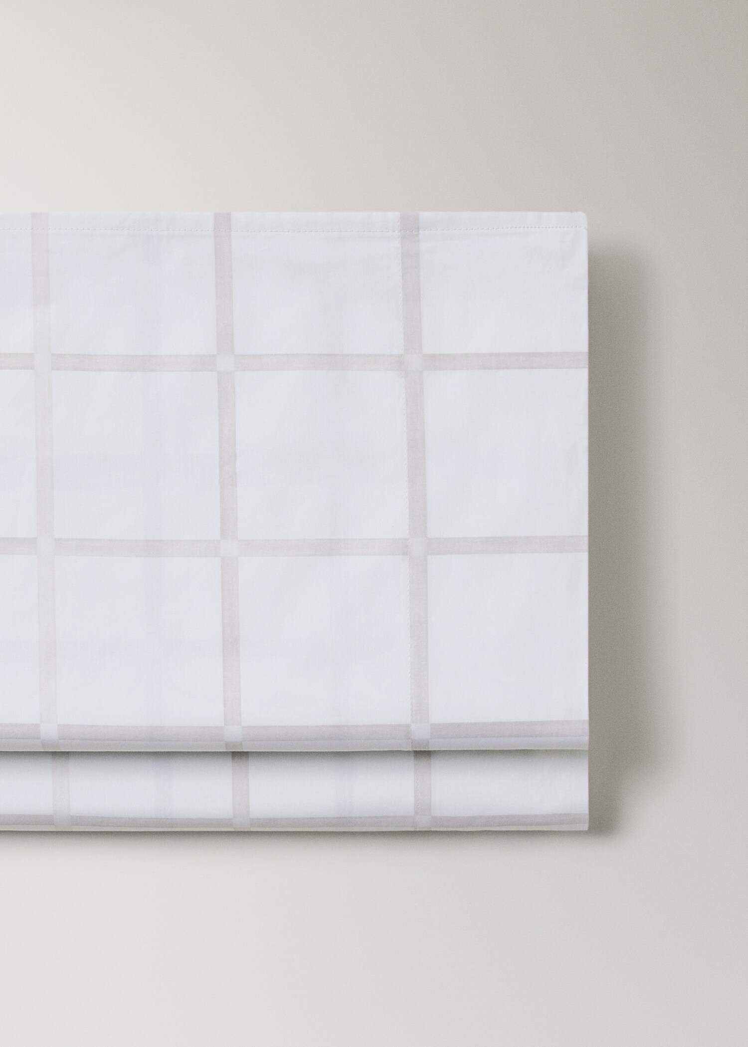 Top sheet in printed cotton percale check pattern for bed 180/200 cm - Details of the article 2