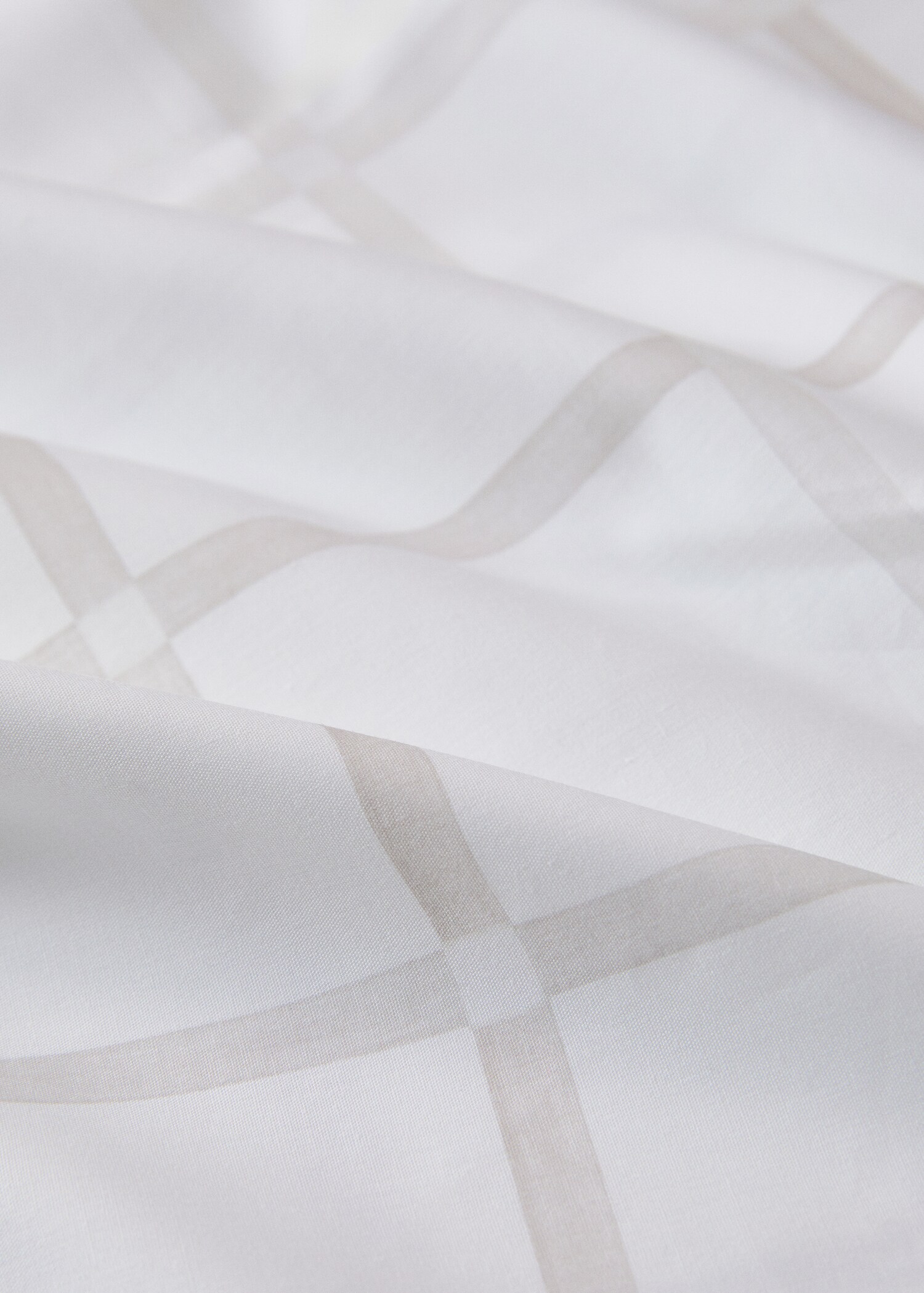 Top sheet in printed cotton percale check pattern for bed 180/200 cm - Details of the article 3
