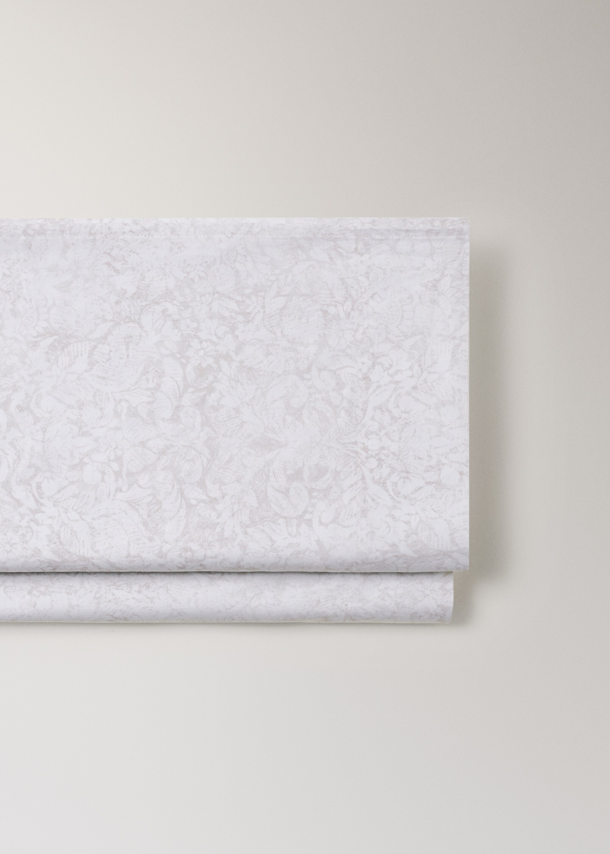 Överlakan i bomullspercale med suddigt blommönster 150/160 cm - Detaljer om artikeln 2, Beige. Ref: 17021575-00.