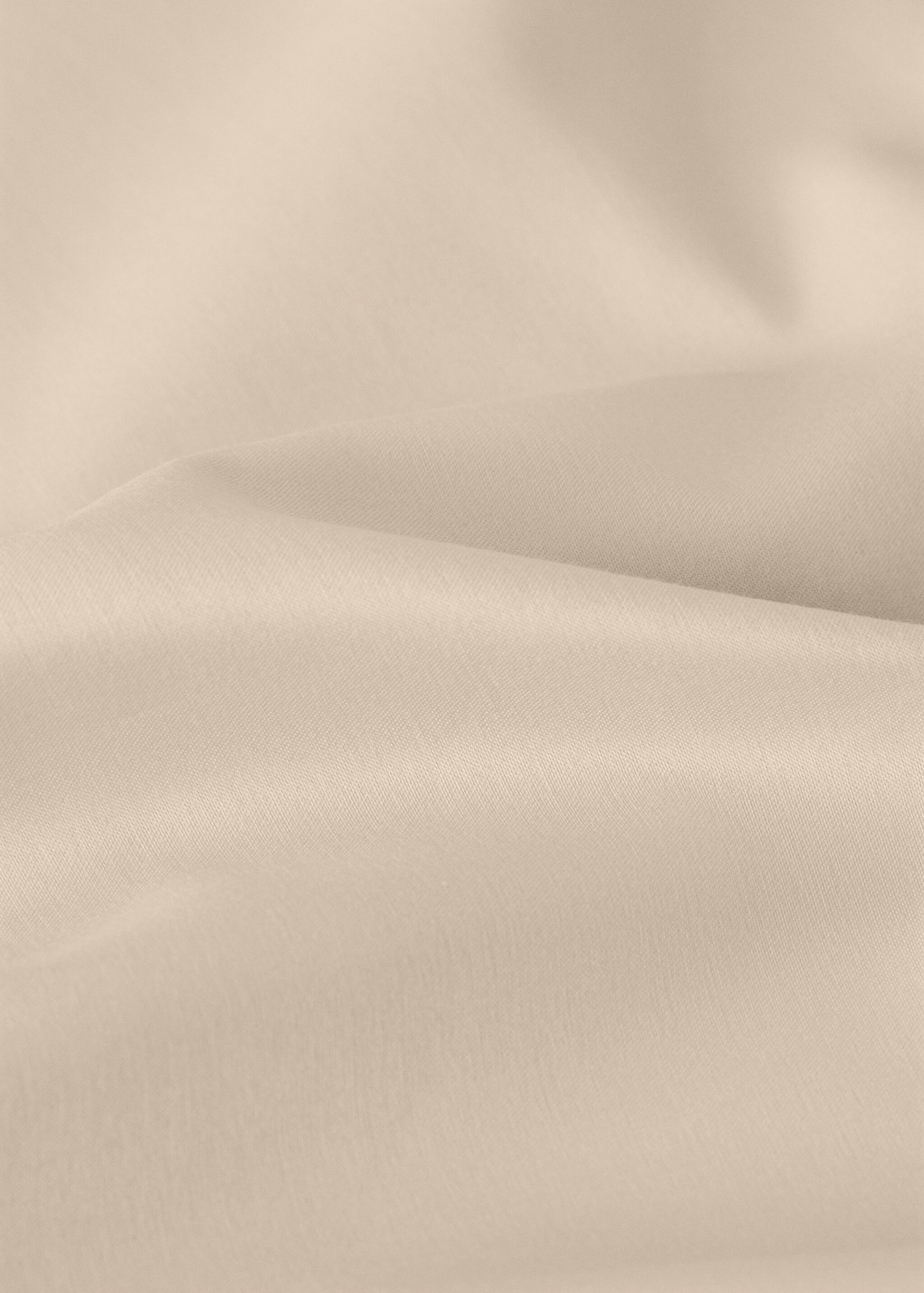600 threads washed cotton flat sheet Single bed - Details of the article 3, Beige. Ref: 17021581-00.