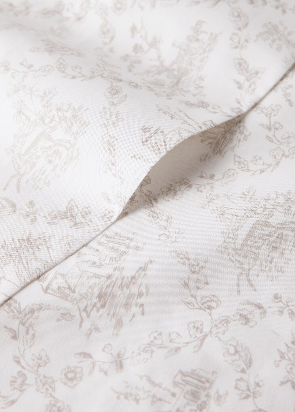 Toile de Jouy percale cotton children's top sheet for 90 cm bed