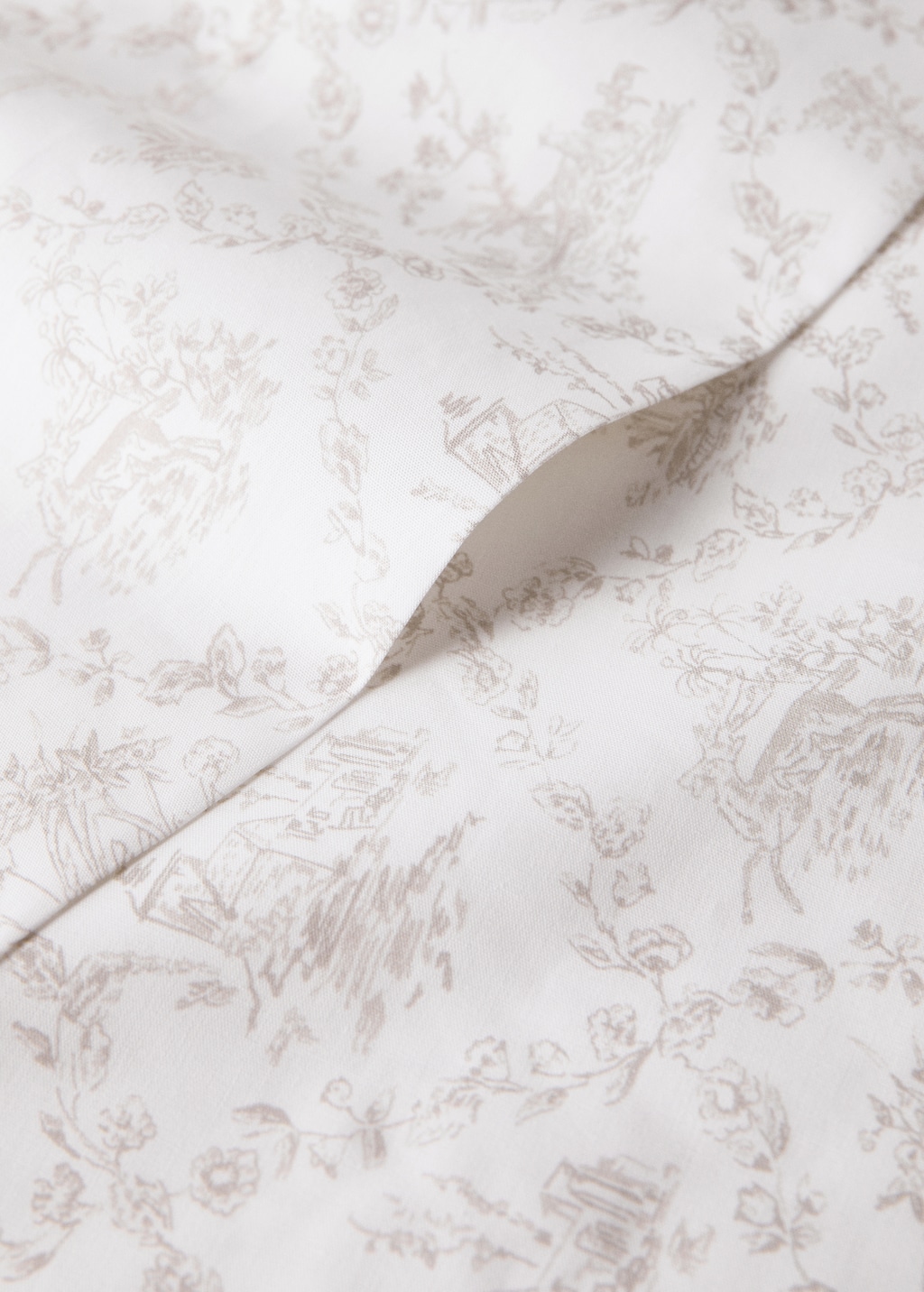 Toile de Jouy percale cotton children's top sheet for 90 cm bed