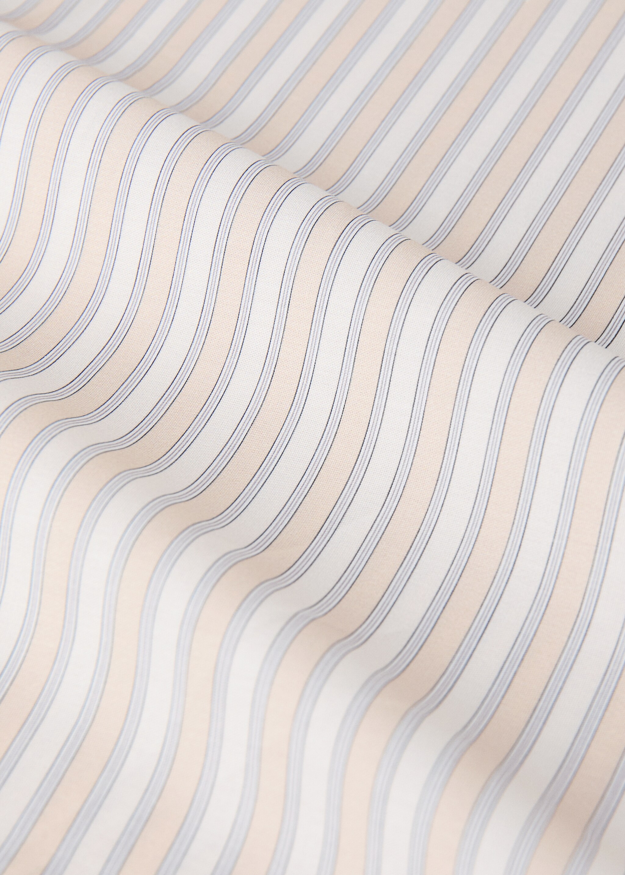 Children's top sheet in cotton percale with fine stripe print for a 90 cm bed - Details of the article 2, Vanilla. Ref: 17021592-00.