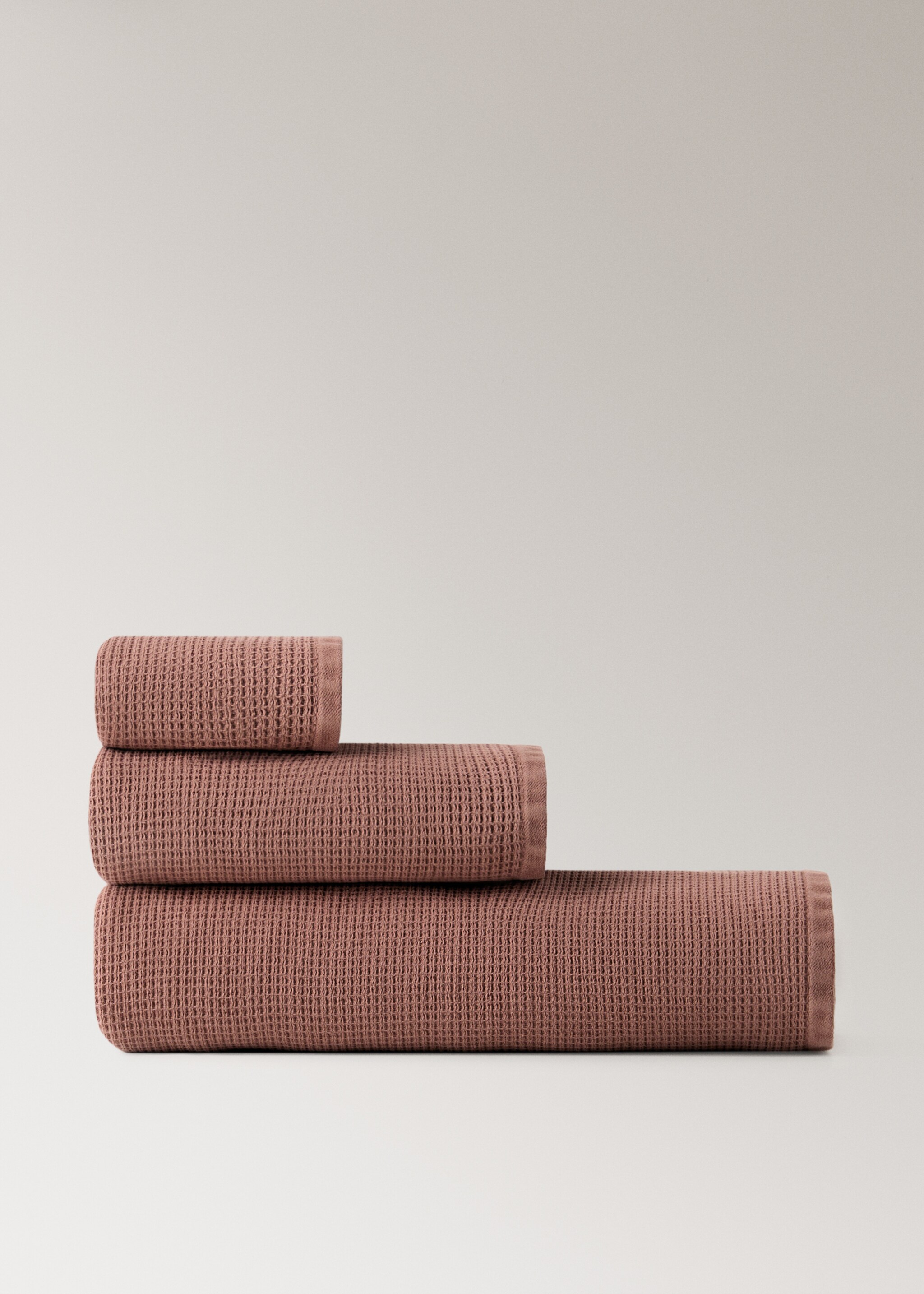 Reversible cotton bath towel - Article without model, Russet. Ref: 17021601-00.