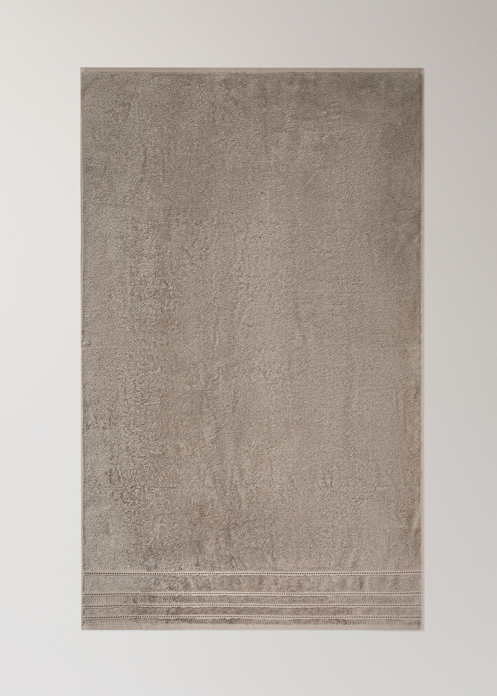 Drap de bain coton broderie points - Détail de l'article 3, Marron moyen. Ref: 17021607-00.