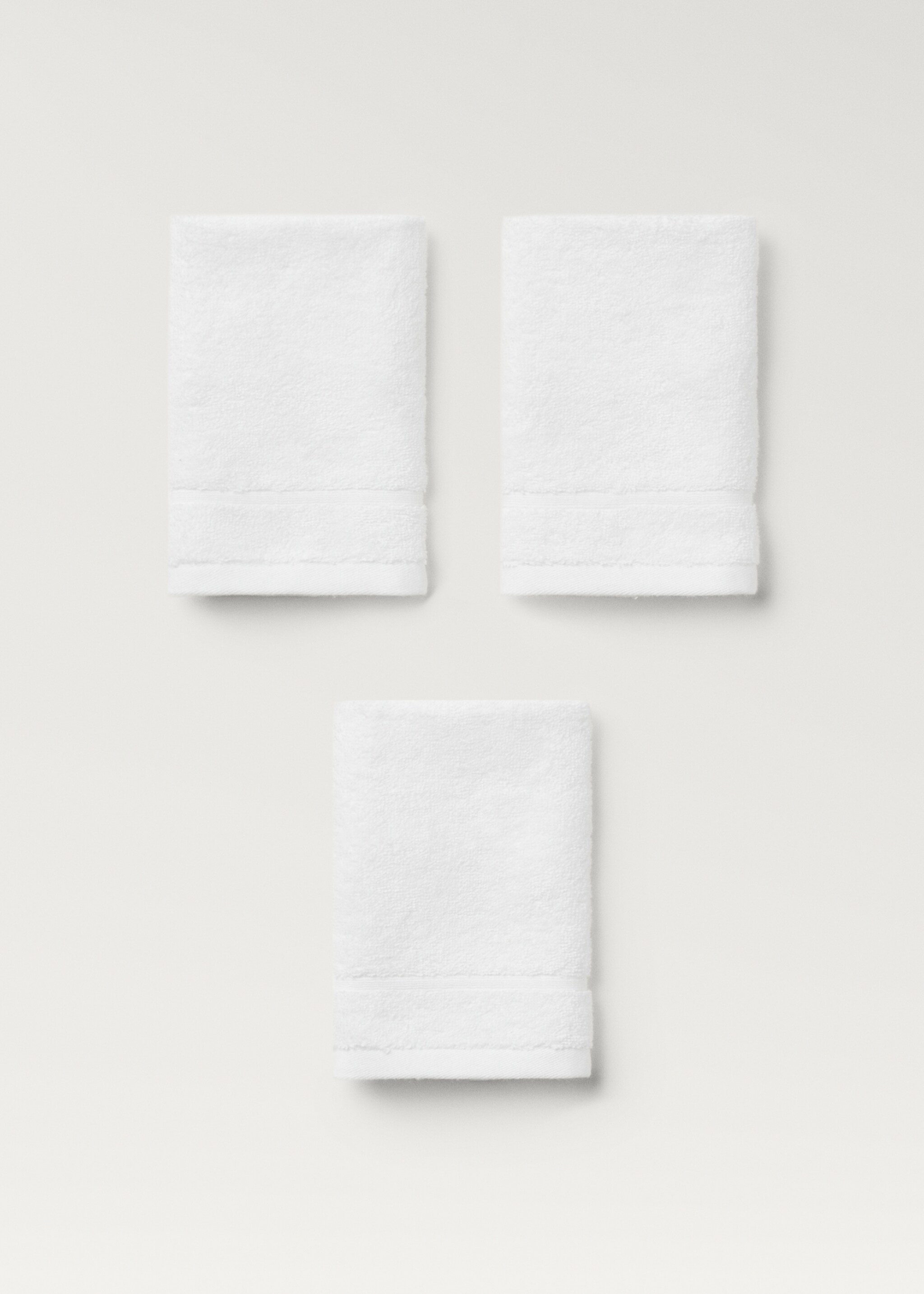 Pack of 3 cotton terry towels - Details of the article 3, White. Ref: 17021609-00.