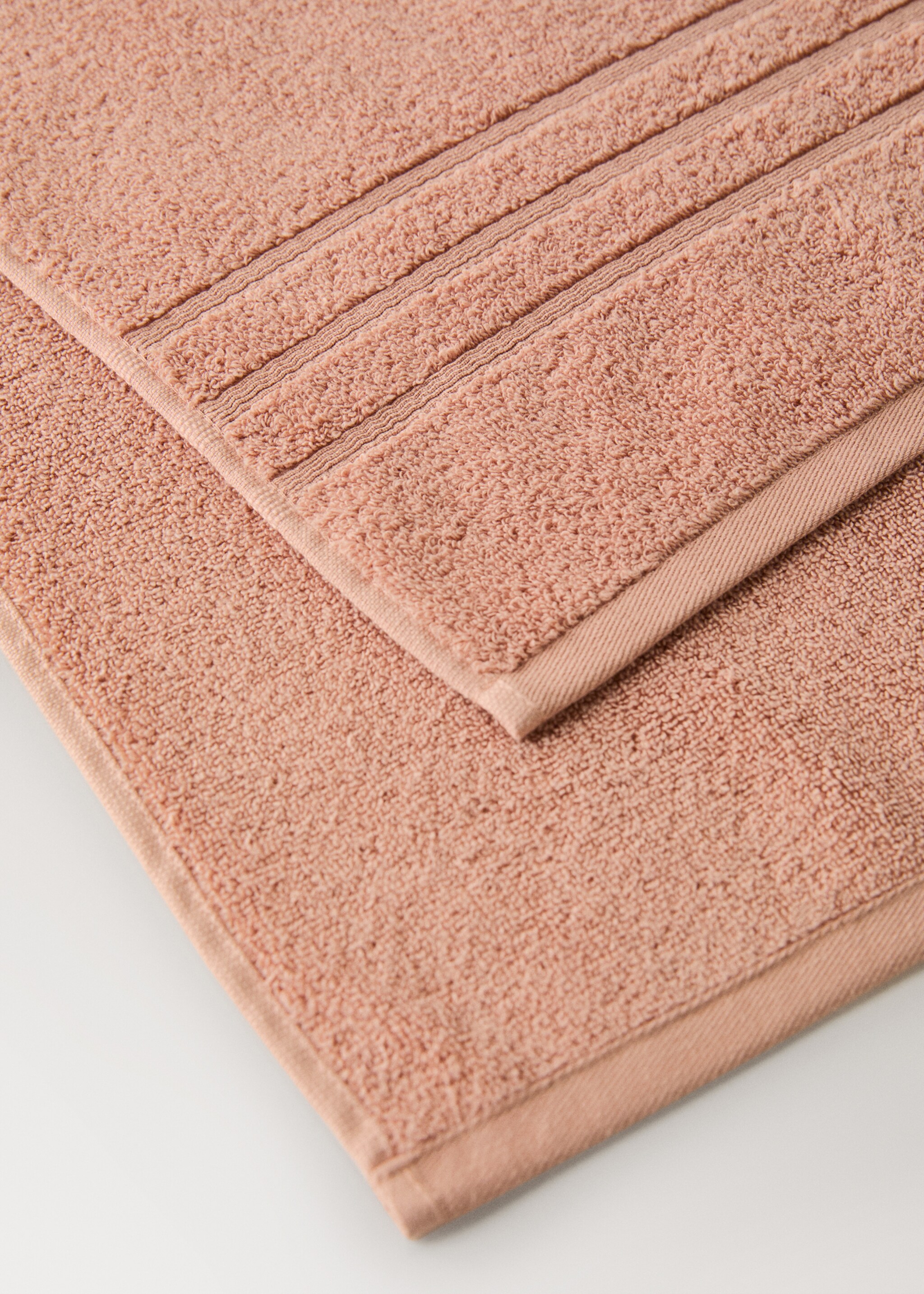 Terry cotton towel - Details of the article 2, Salmon. Ref: 17021612-00.
