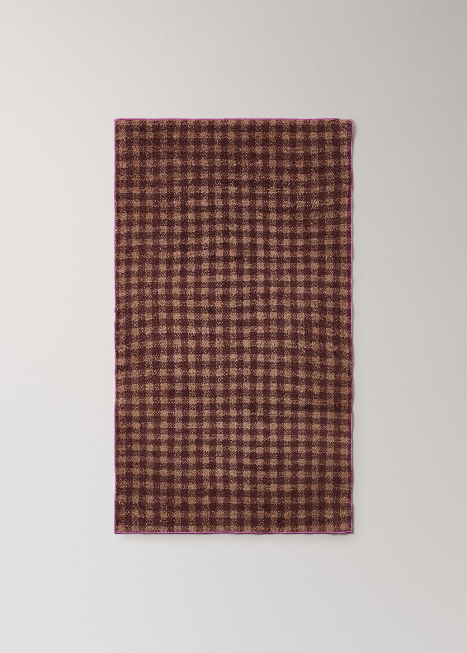 Serviette toilette coton à carreaux overlock - Détail de l'article 4
