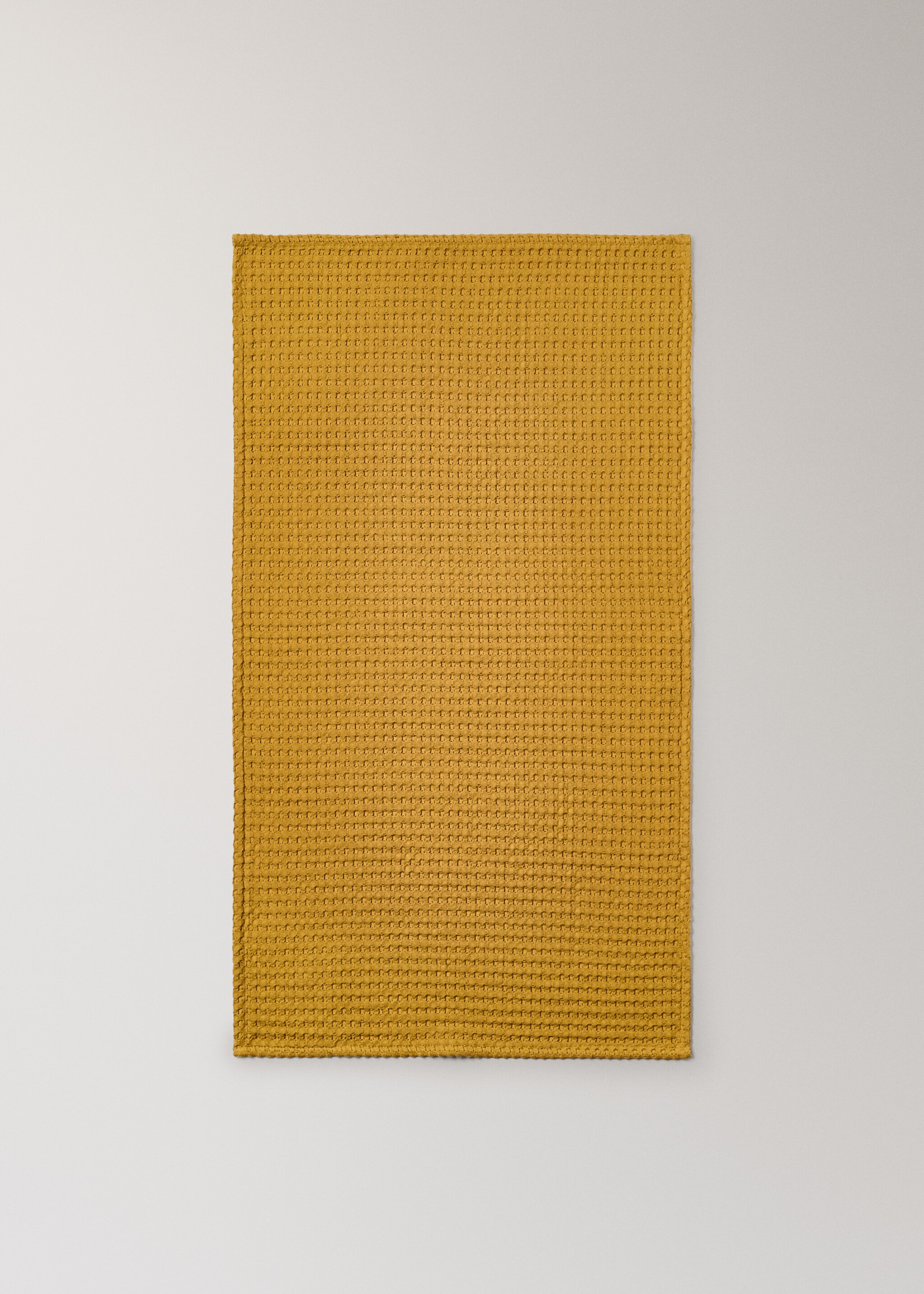 Children's waffle cotton washbasin towel - Details of the article 4, Mustard. Ref: 17021625-00.