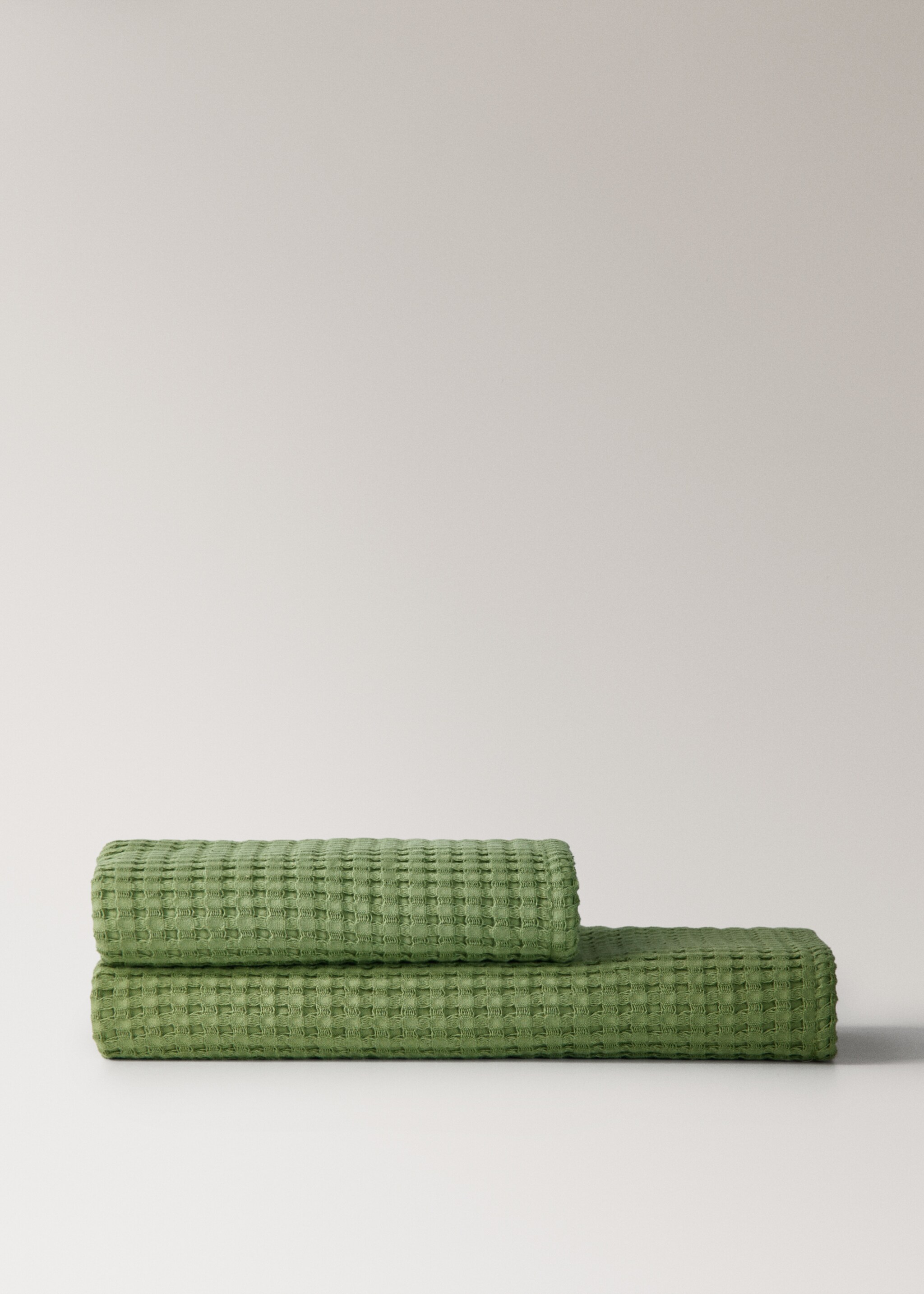 Children's waffle cotton shower towel - Article without model, Green. Ref: 17021626-00.