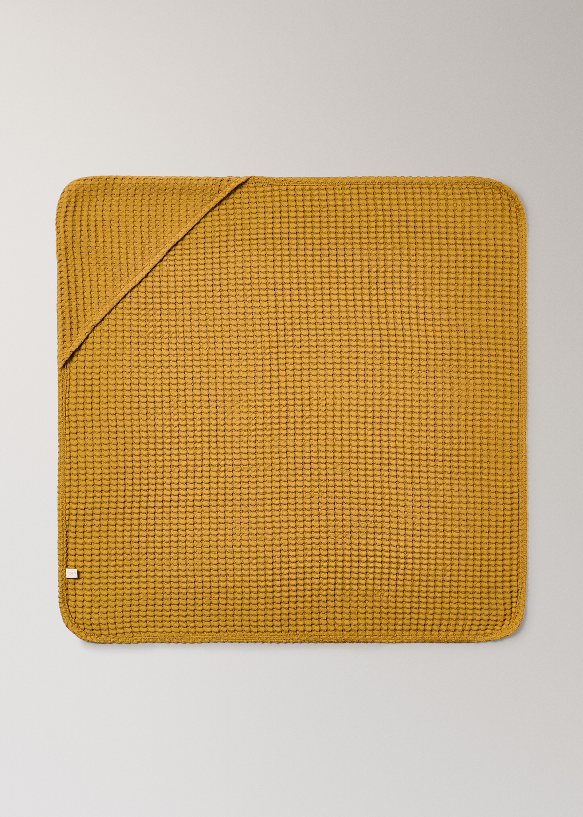 Children's waffle cotton bath cape - Article without model, Mustard. Ref: 17021627-00.