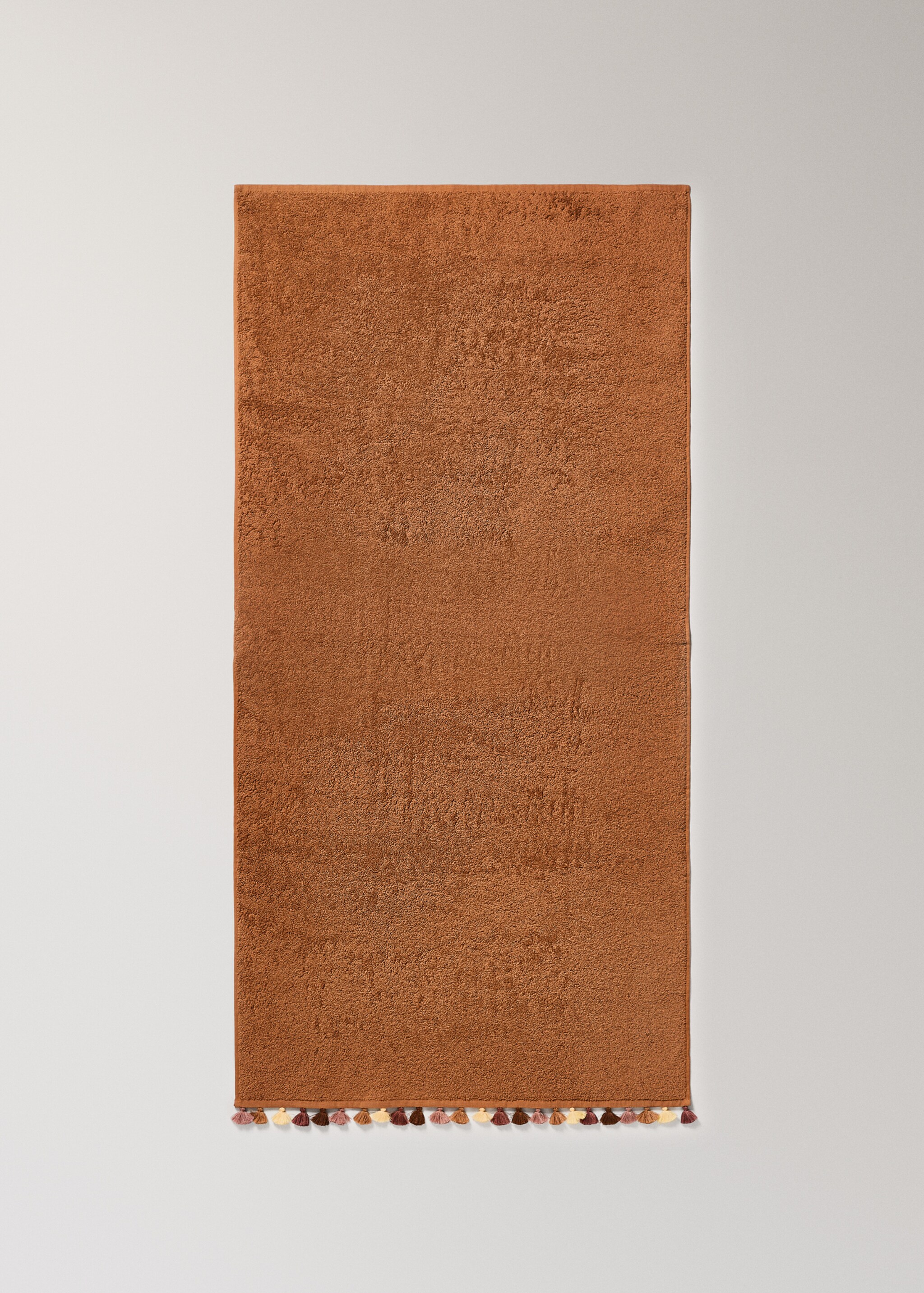 Children's shower towel, cotton, multicolored pompoms - Details of the article 4, Brown. Ref: 17021629-00.
