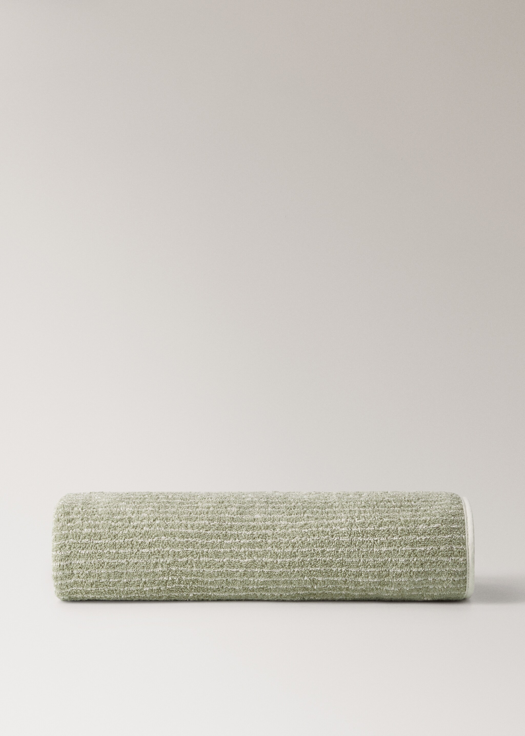 Children's cotton striped bath towel - Article without model, Green. Ref: 17021630-00.