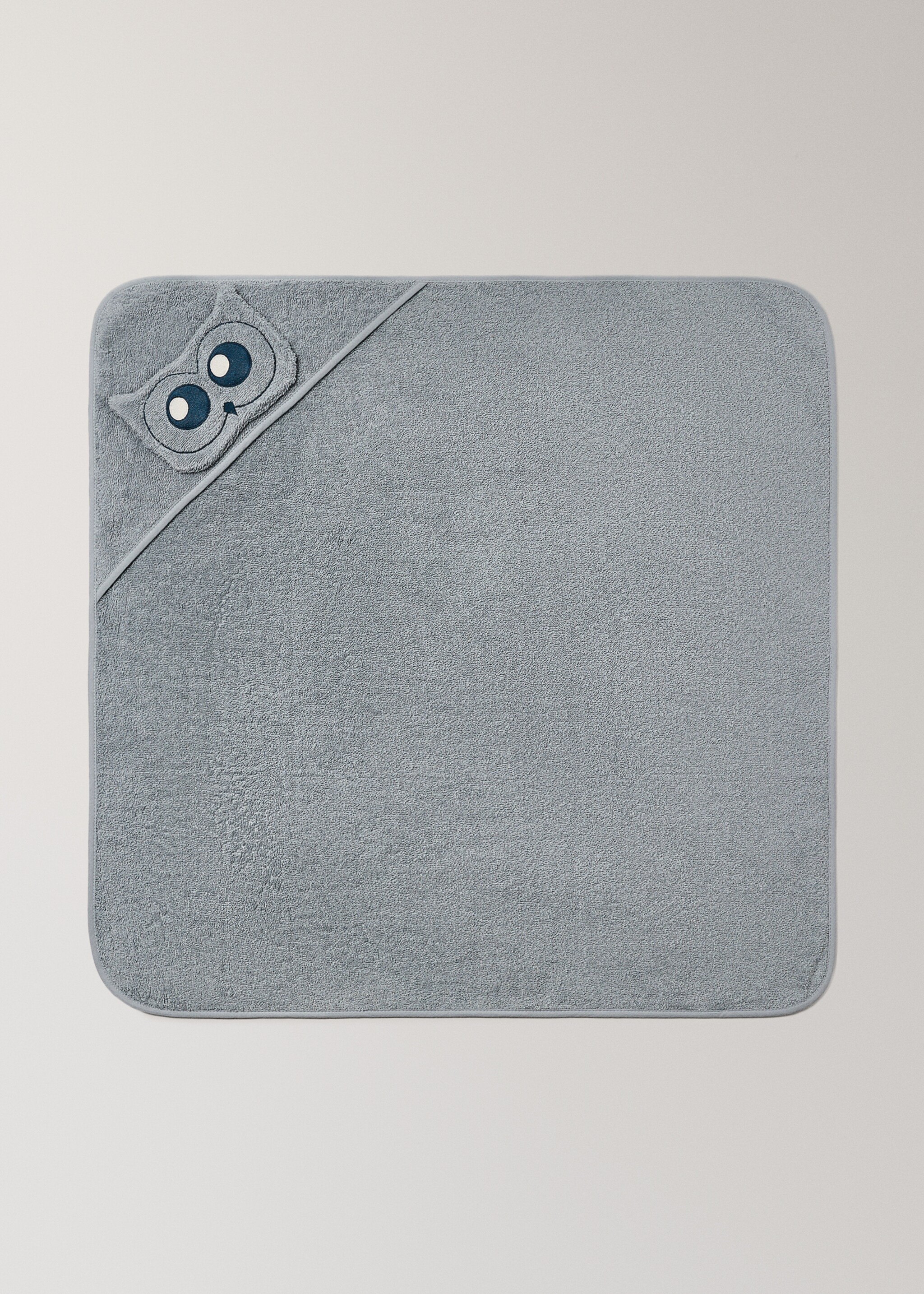 Children's terry cotton bath towel with owl design - Article without model