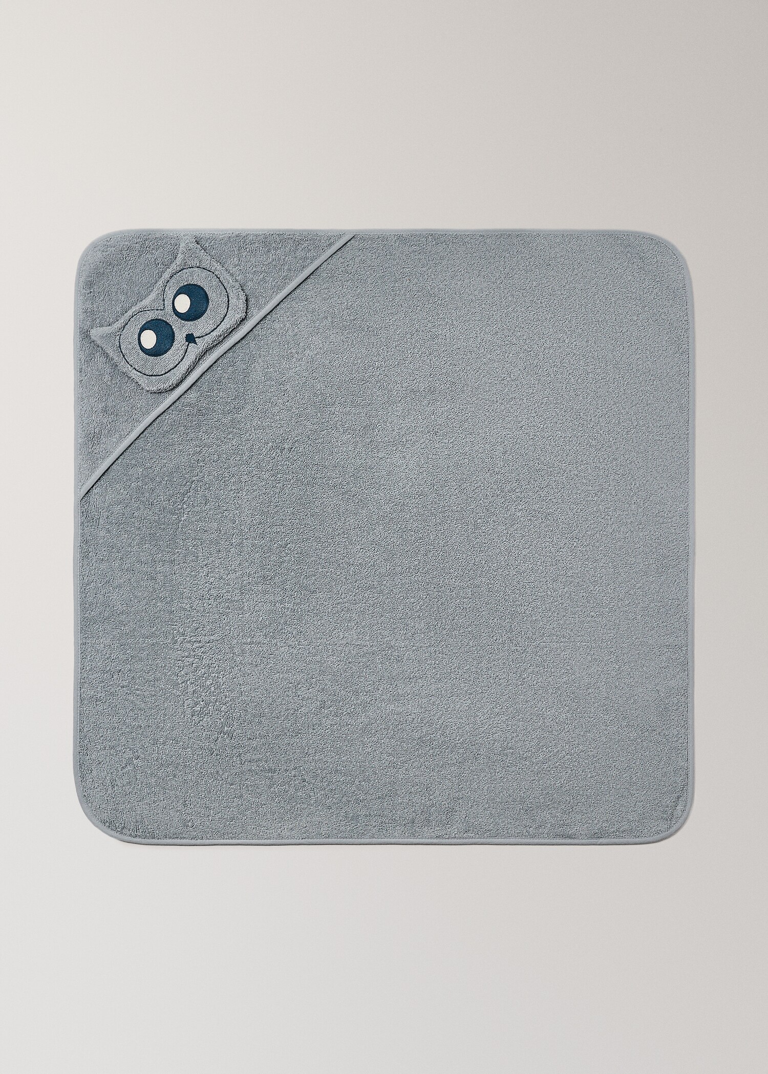 Children's terry cotton bath towel with owl design - Article without model
