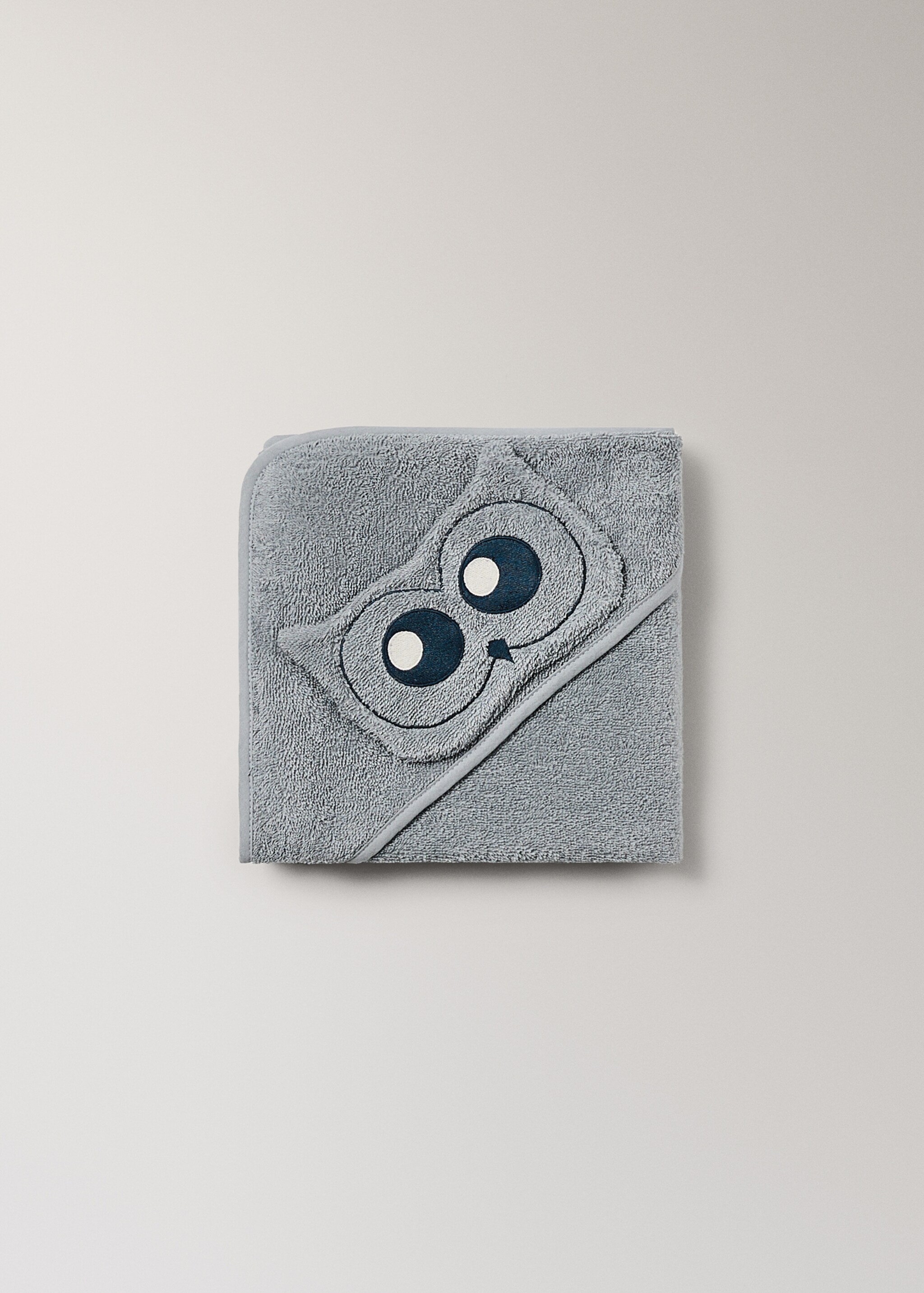 Children's terry cotton bath towel with owl design - Details of the article 1