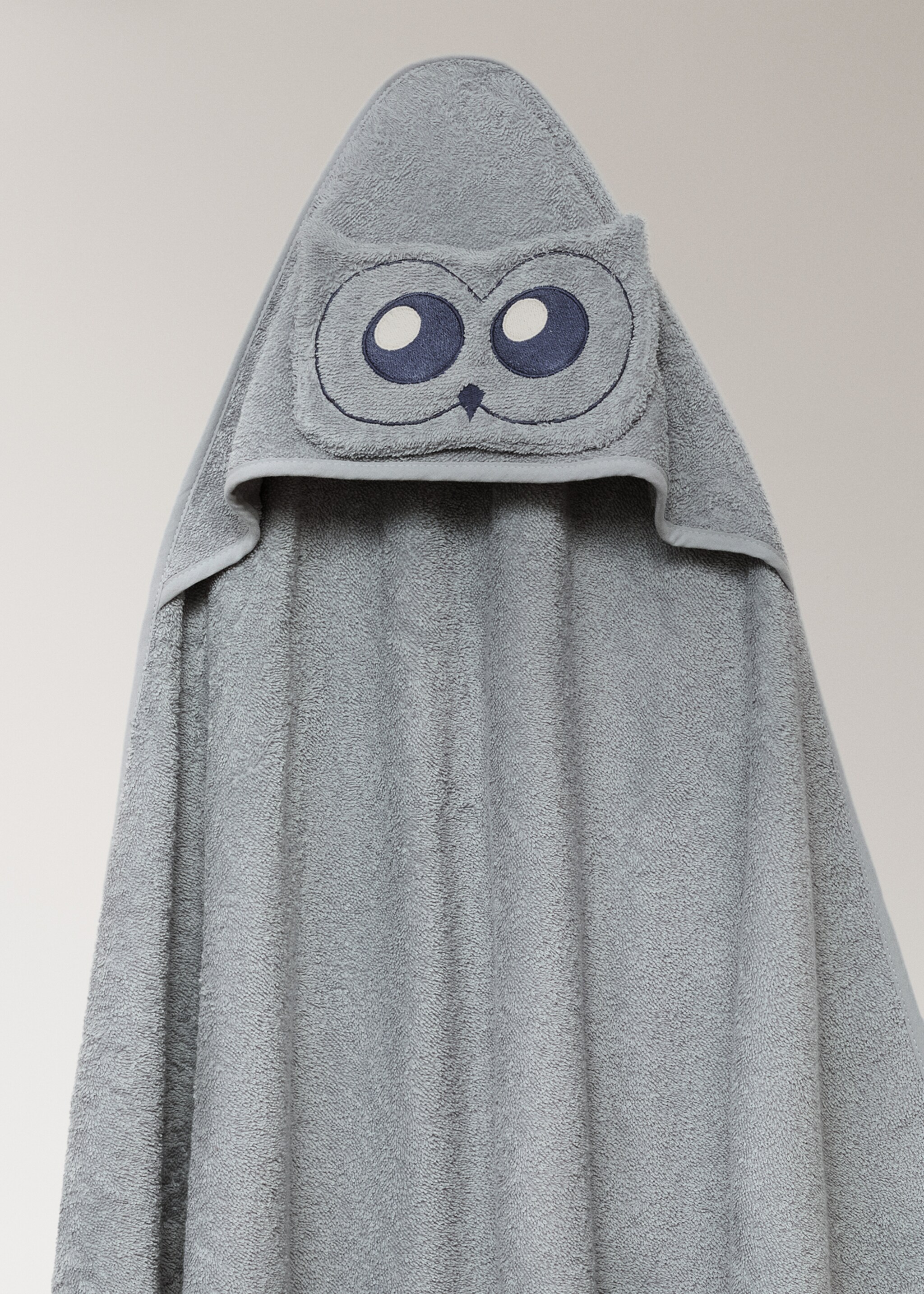 Children's terry cotton bath towel with owl design - Details of the article 3