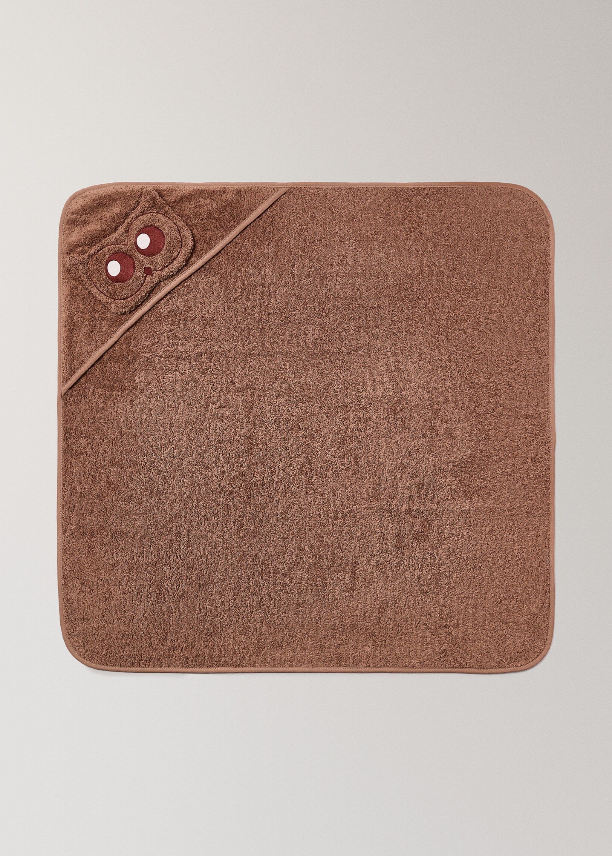 Children's terry bath cape with owl design - Article without model, Pink. Ref: 17021634-00.