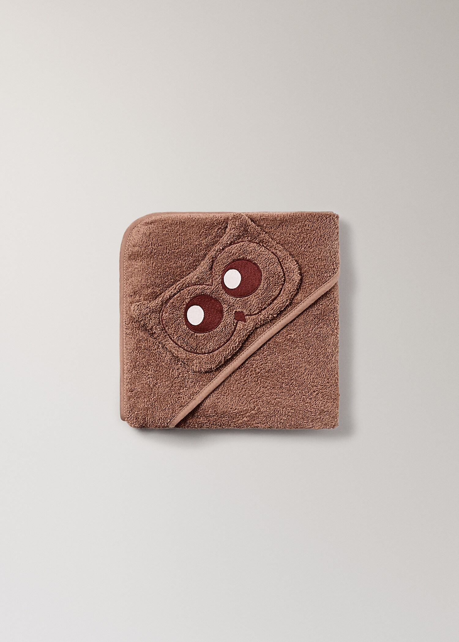 Children's terry cotton bath towel with owl design - Details of the article 1