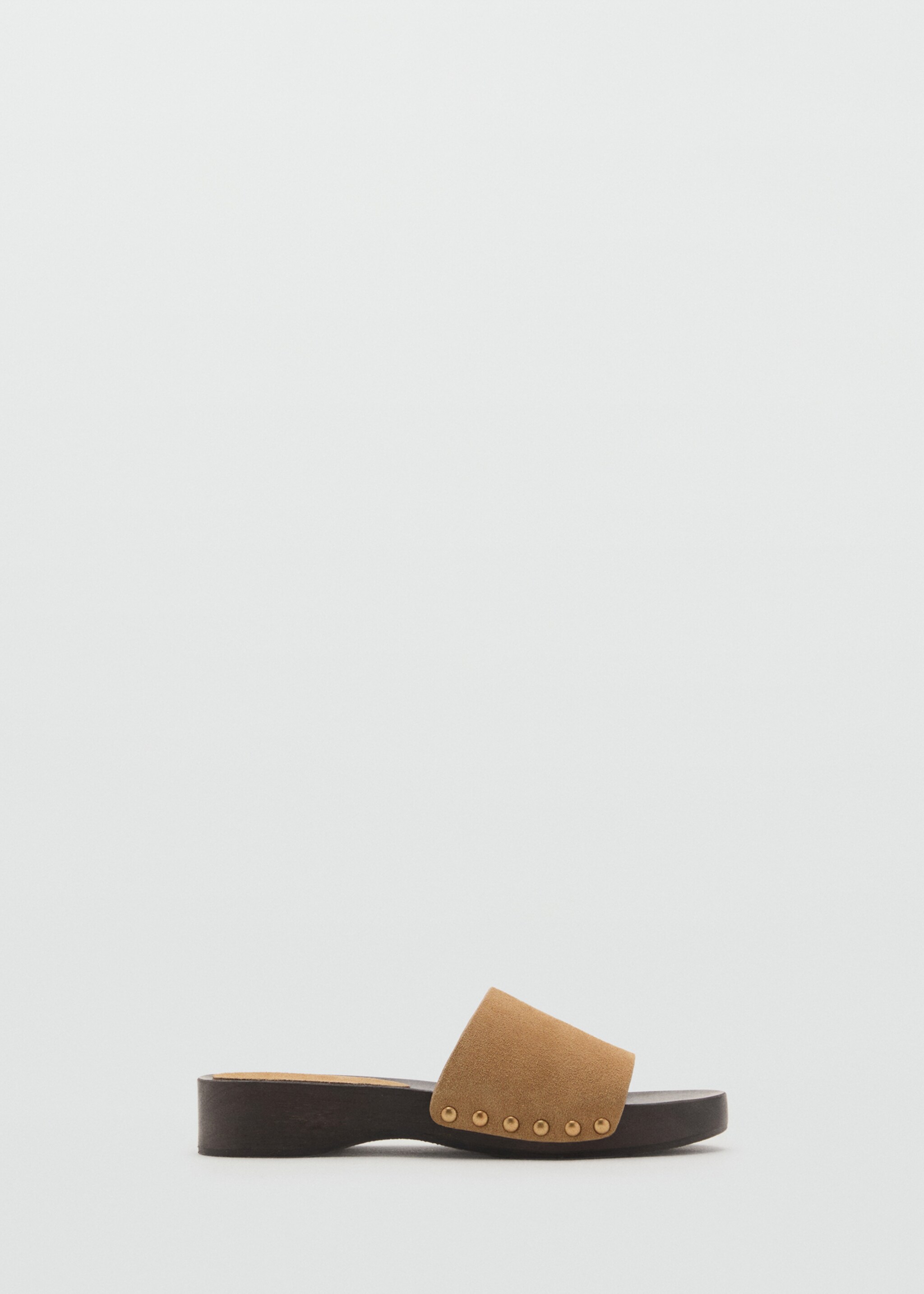 Suede sandal with wooden sole - Article without model