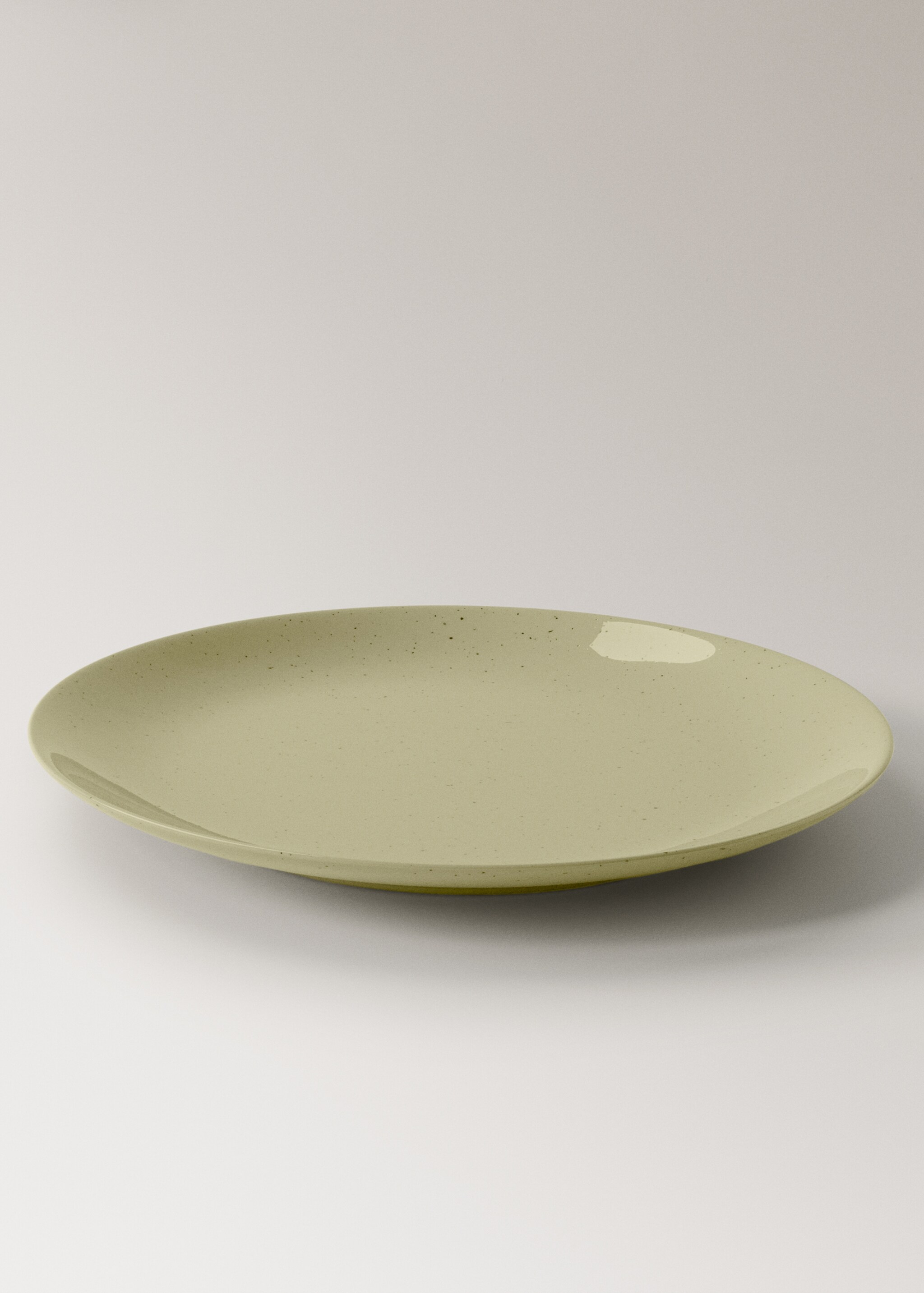 Stoneware dessert plate with spots - Details of the article 1, Green. Ref: 17022039-00.