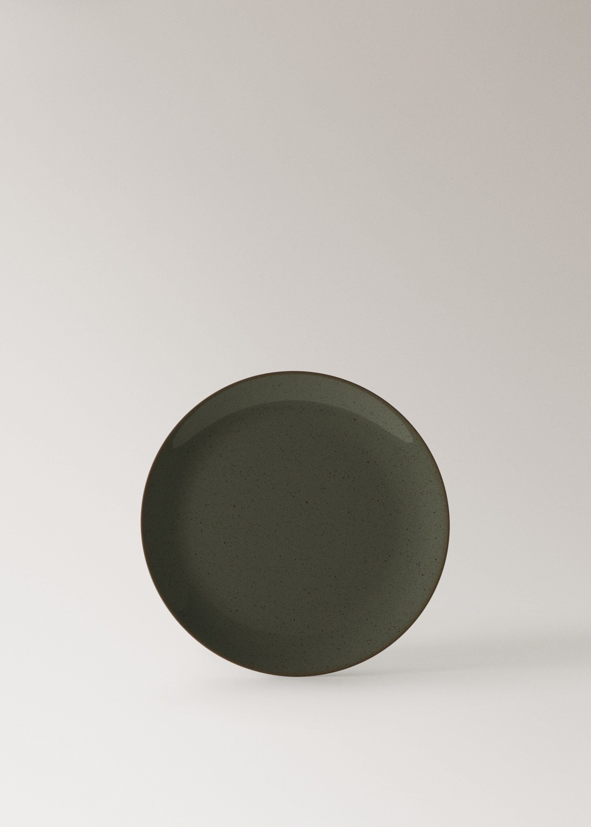 Stoneware dessert plate with spots - Article without model, Dark Grey. Ref: 17022039-00.