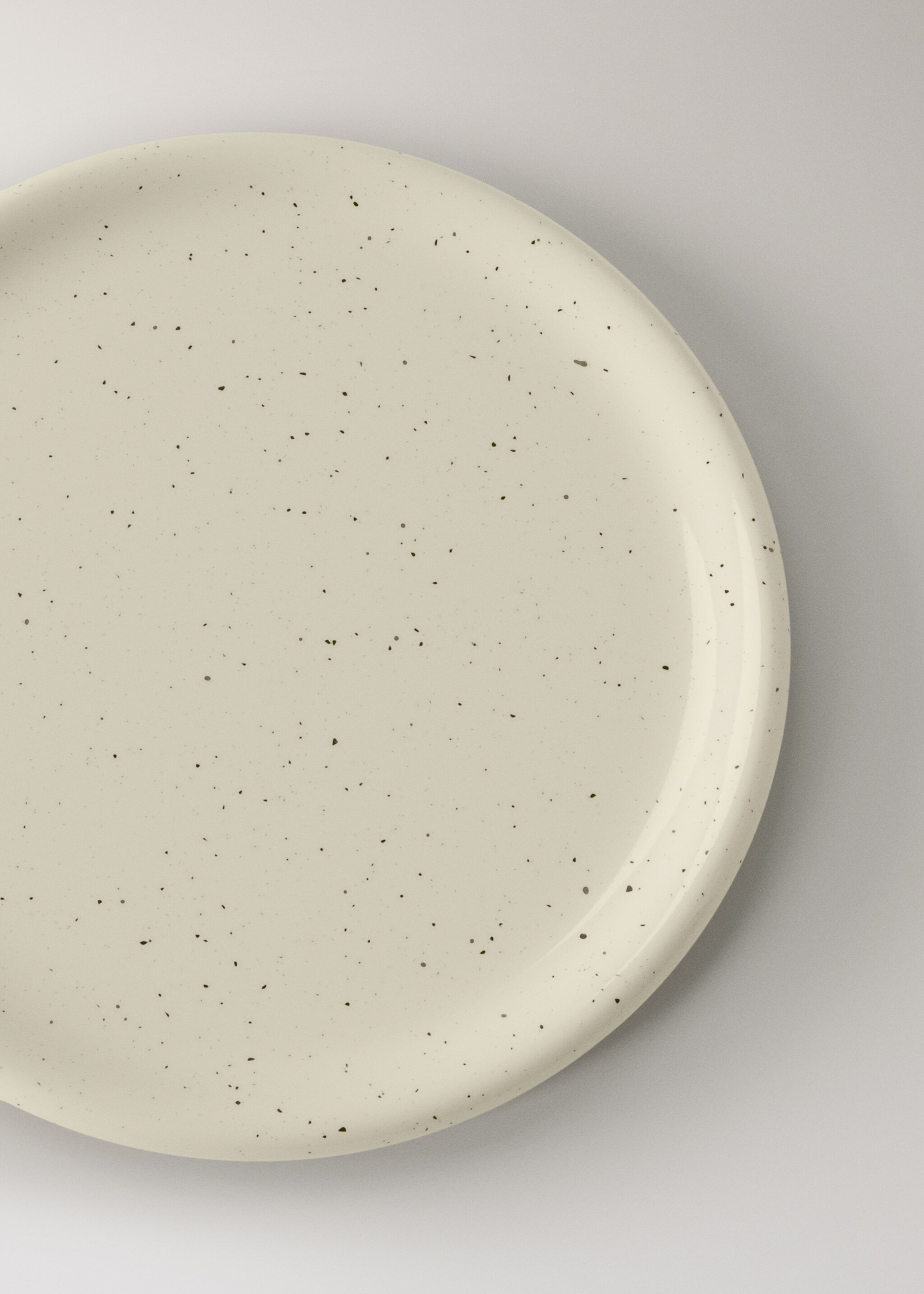 Grey polka dot bread plate - Details of the article 2, Off White. Ref: 17022040-00.