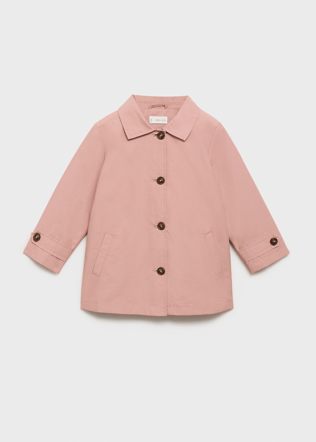 Cotton button-down trench coat
