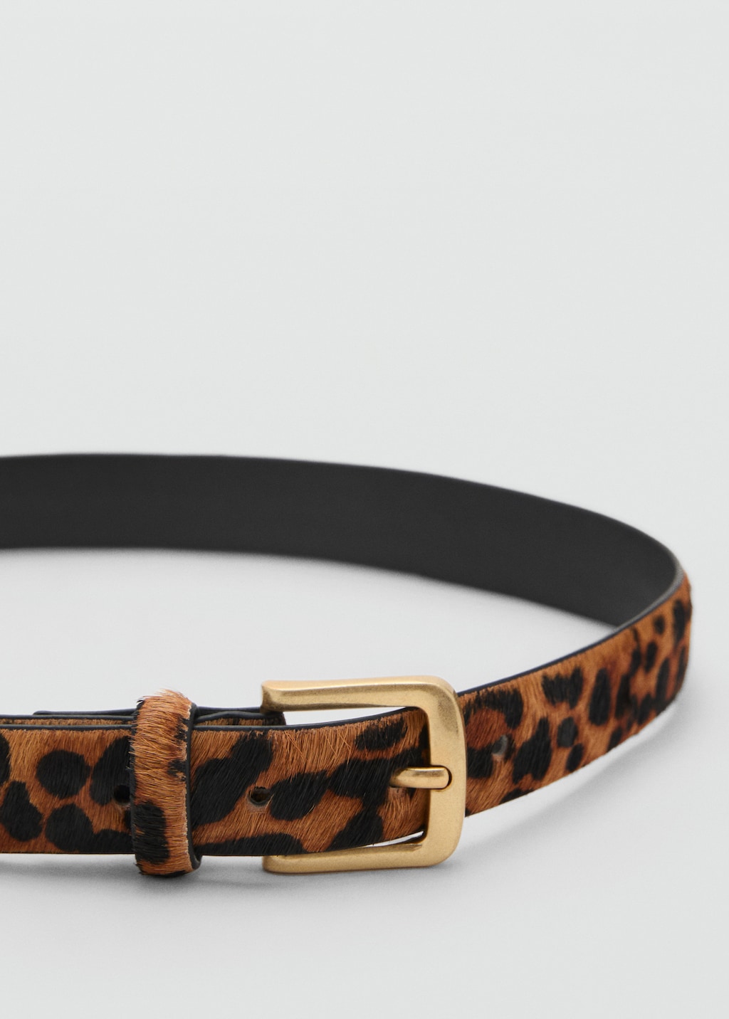 Leopard leather belt