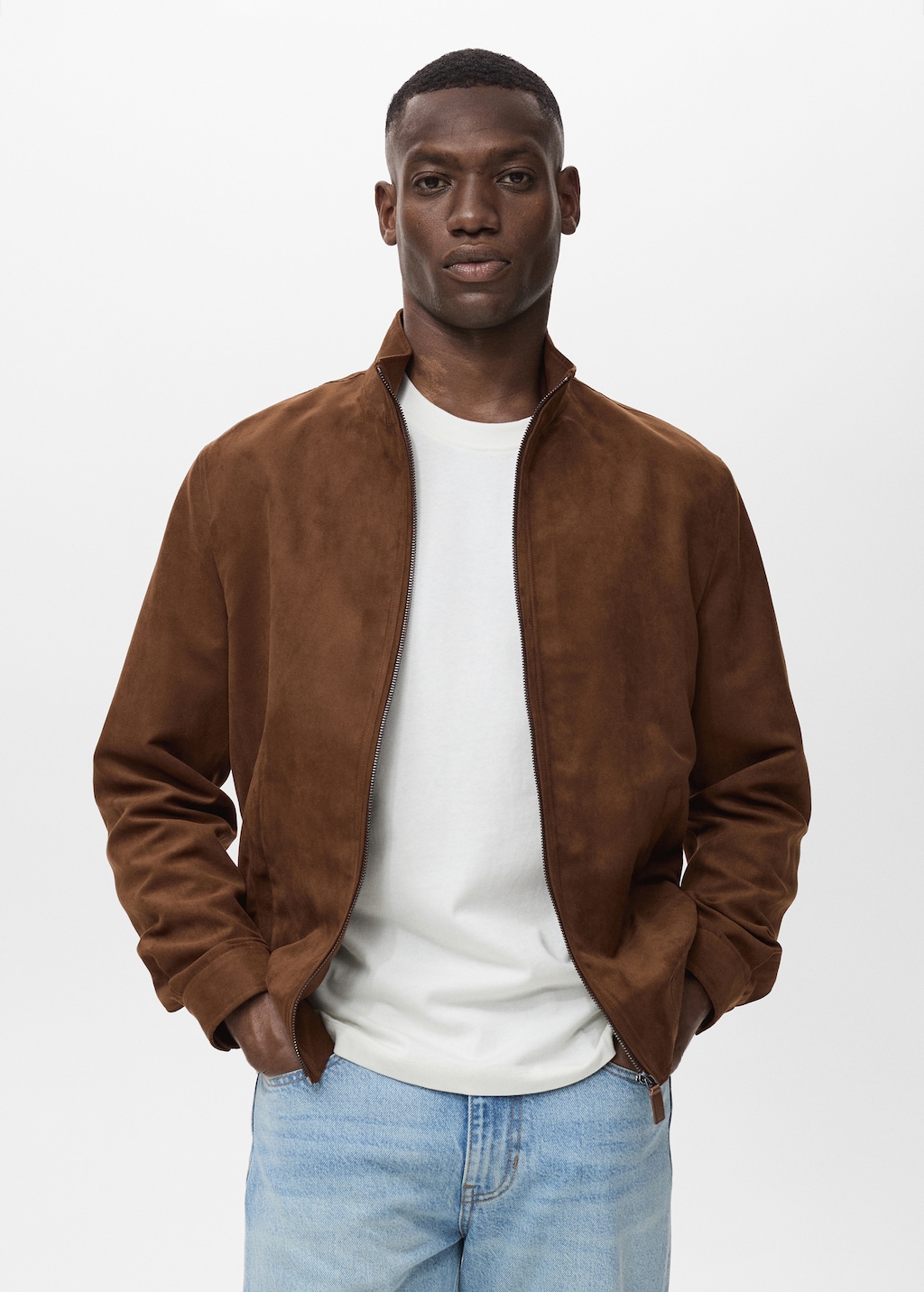 on&on Suede Jacket NEL4AJ809_93 Suede leather-effect jacket