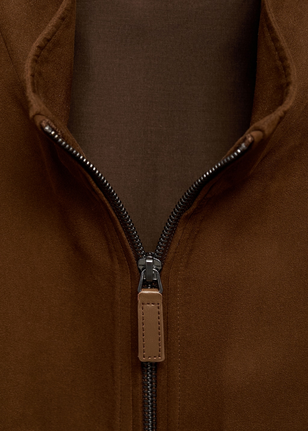 Suede faux-leather jacket