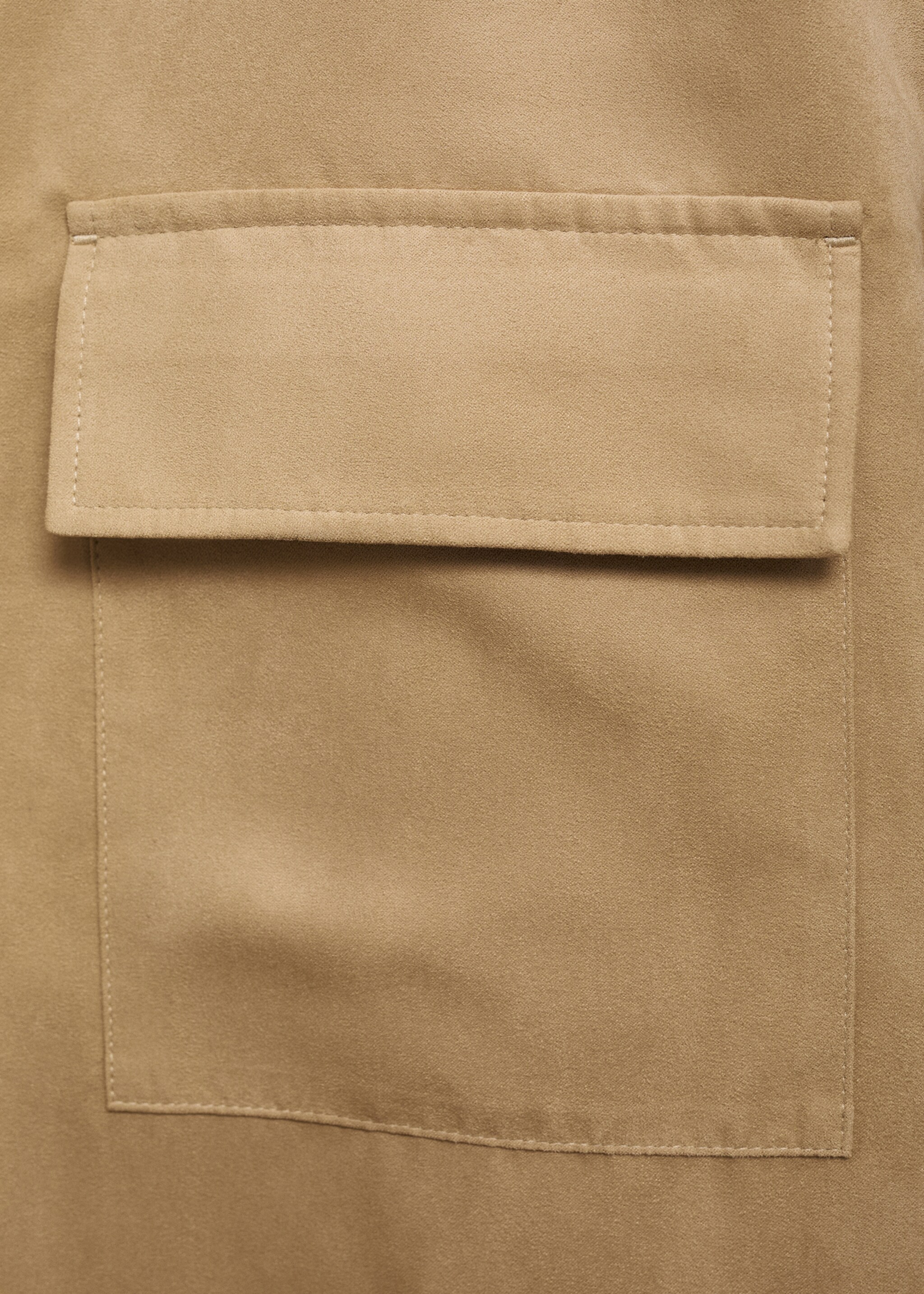 Suede leather-effect overshirt - Details of the article 0