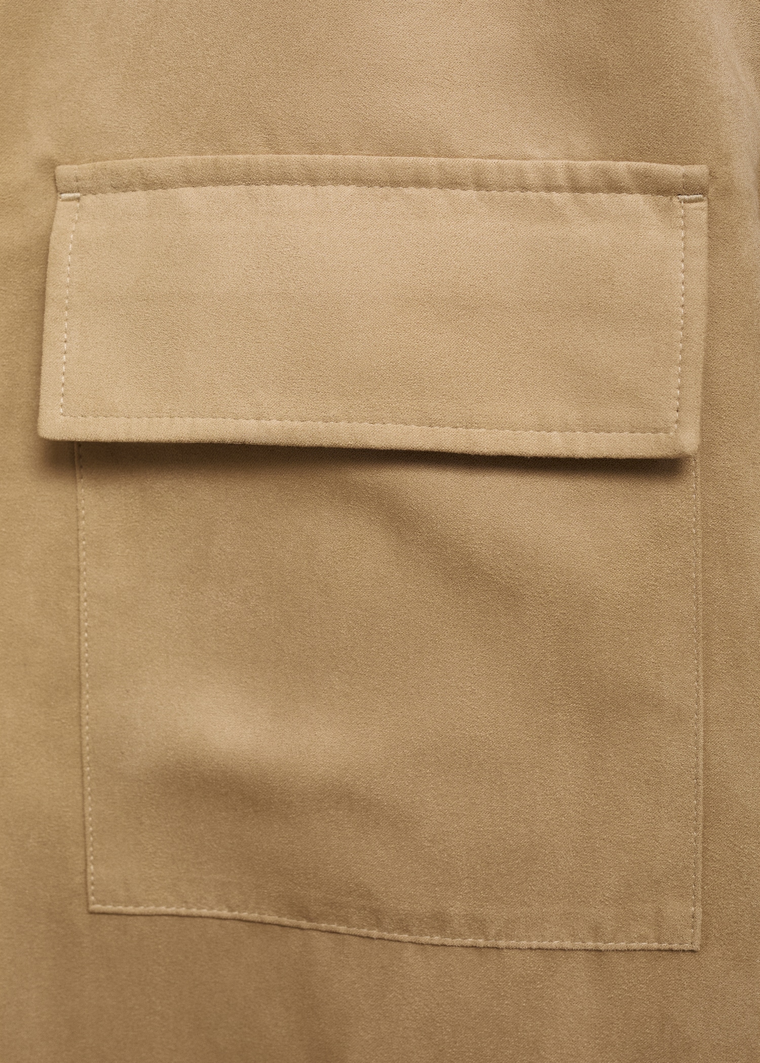Suede leather-effect overshirt - Details of the article 0