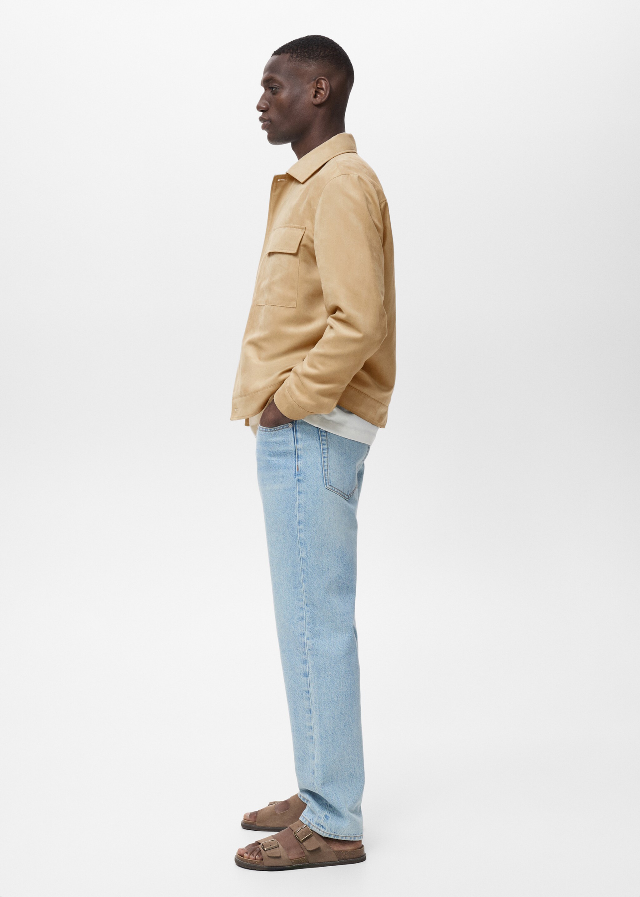 Suede leather-effect overshirt - Details of the article 2