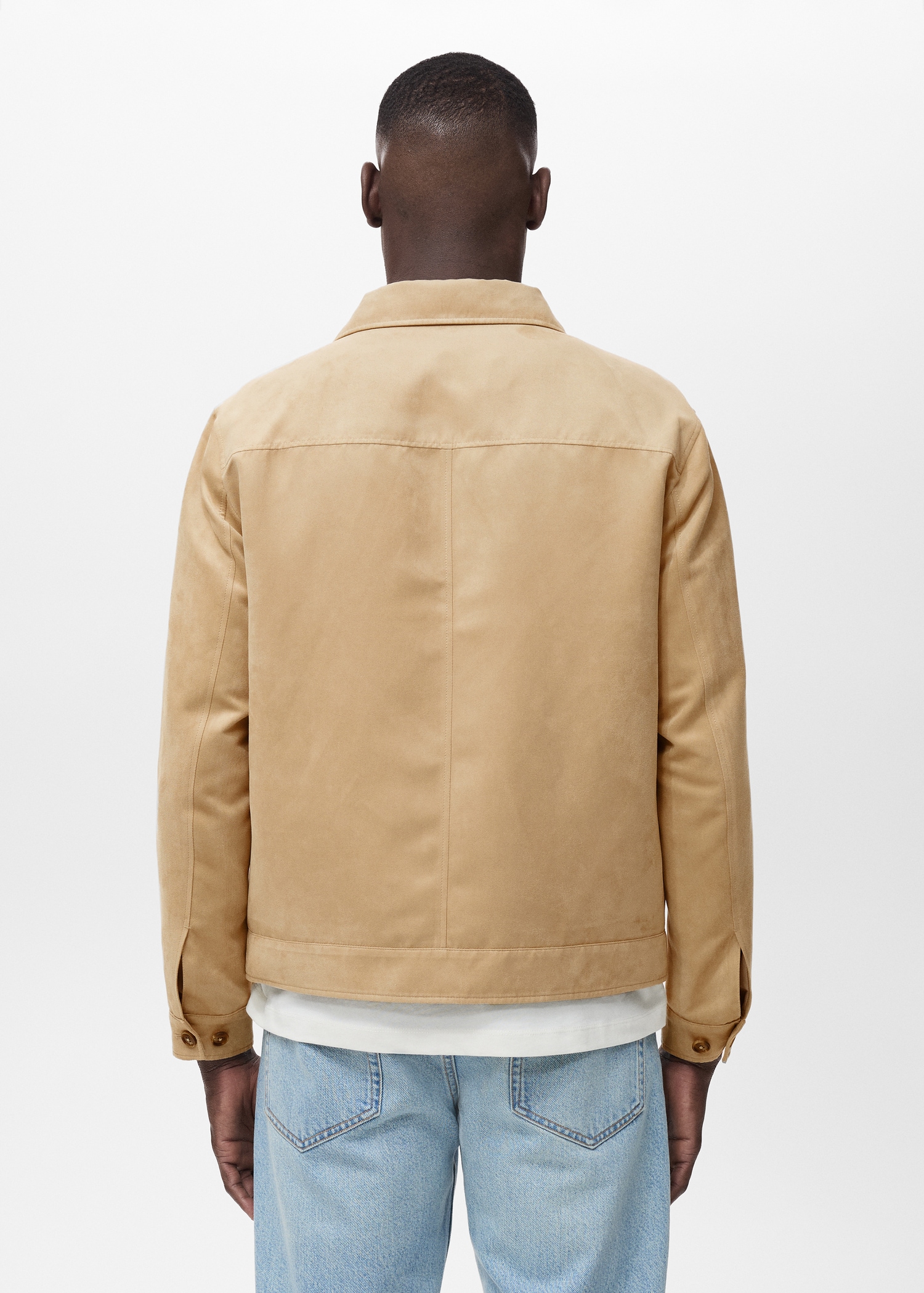Suede leather-effect overshirt - Reverse of the article