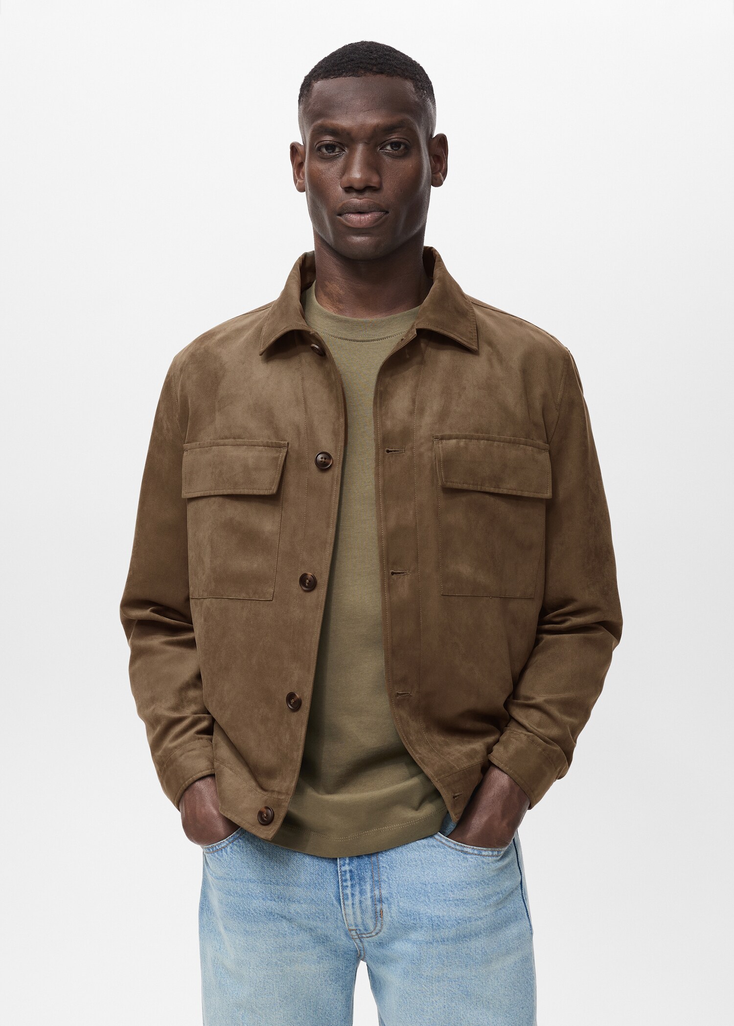 Surchemise simili-cuir daim - Plan moyen