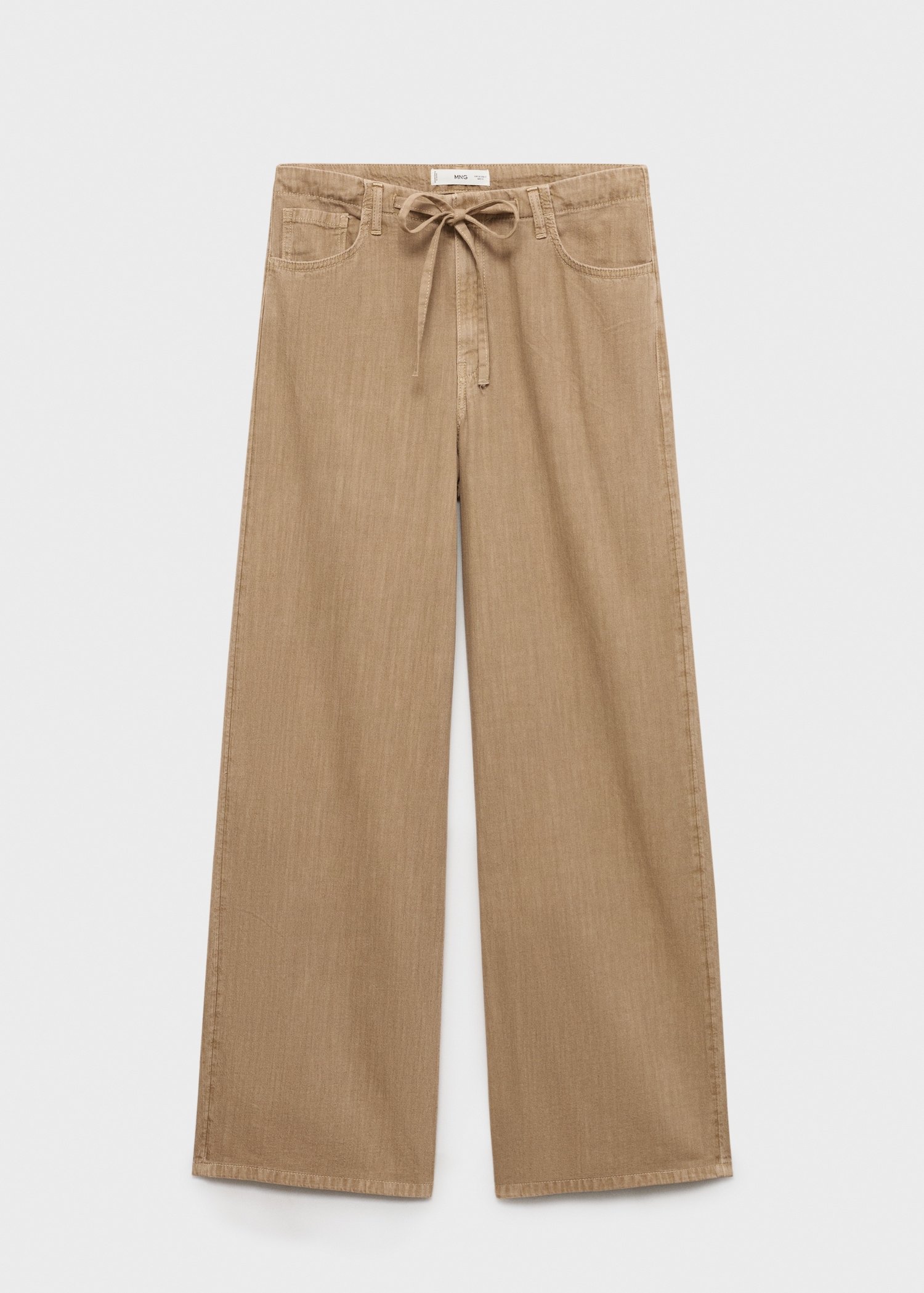 Brown Uniqlo Belted Jeans Wide Leg Denim Pants With Belt Women