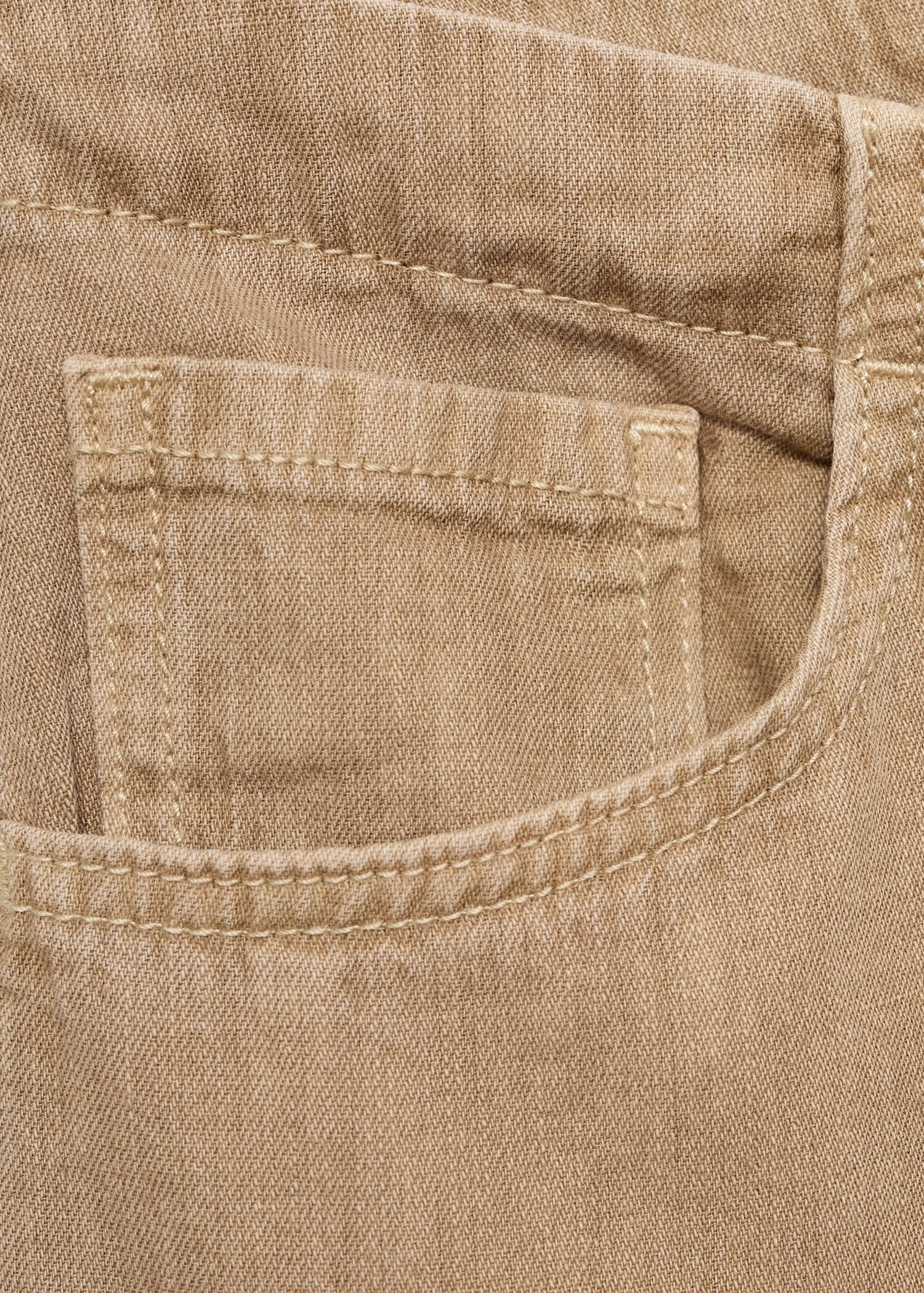 Wide-leg denim trousers with belt - Details of the article 0