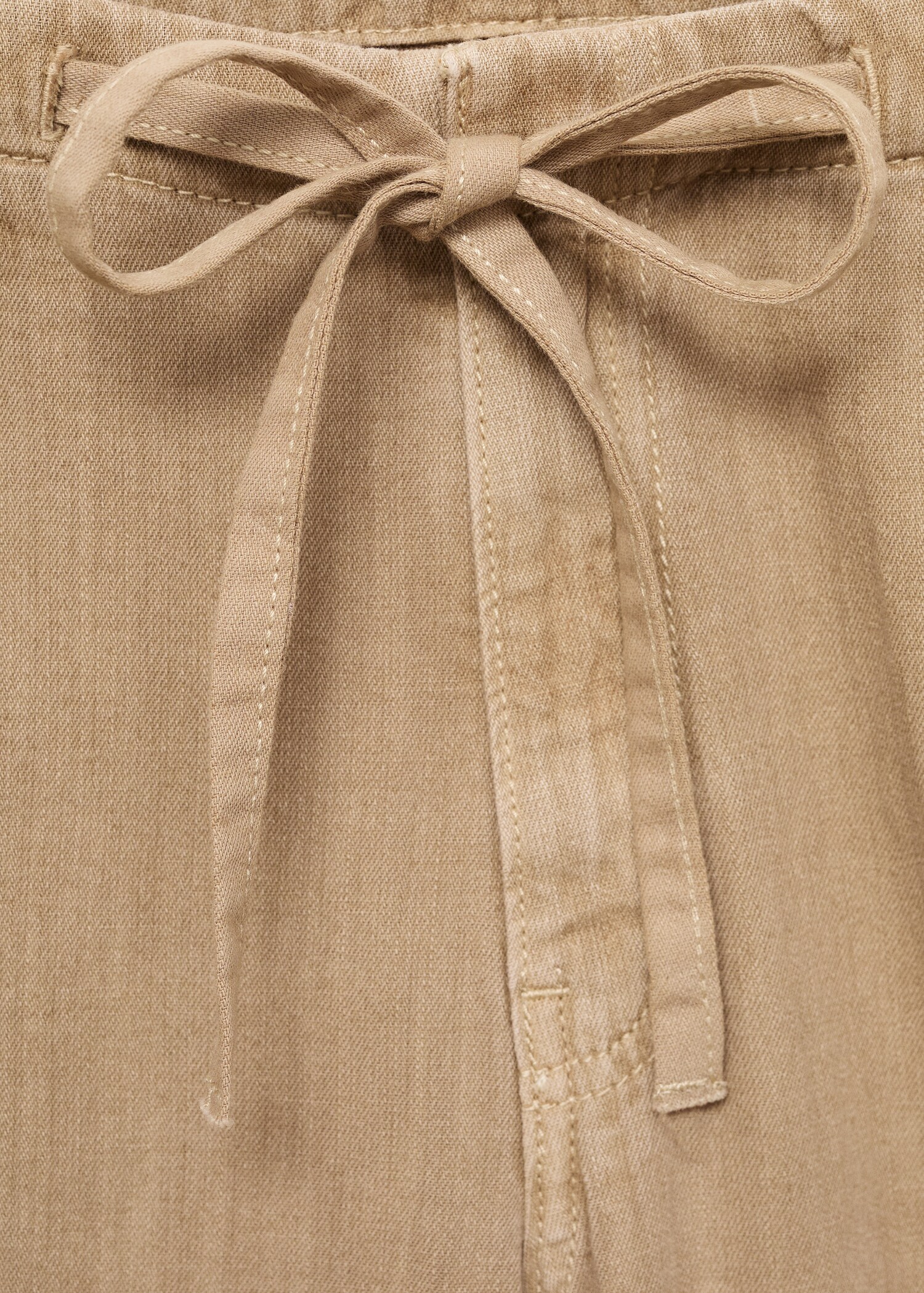 Wide-leg denim trousers with belt - Details of the article 8