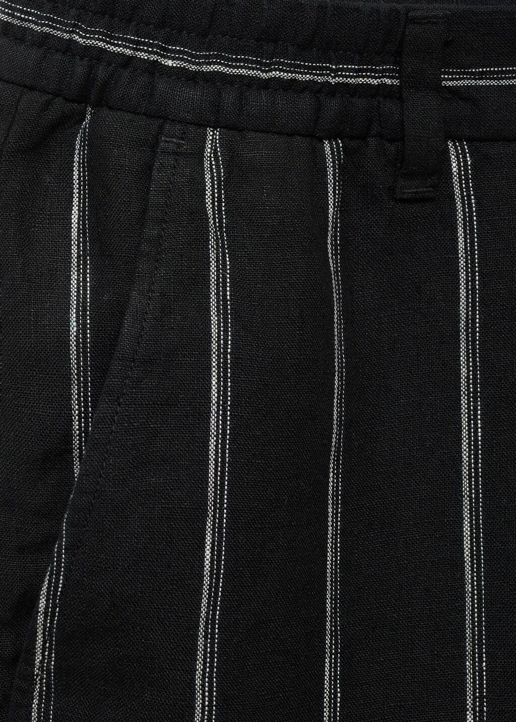 Striped linen-blend Bermuda shorts