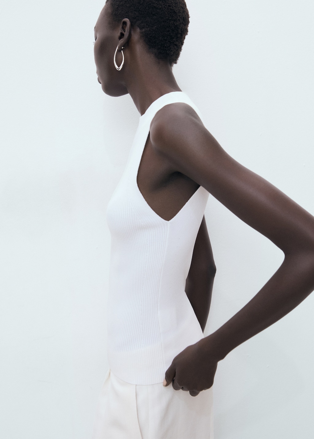 Mango Ribbed knit top