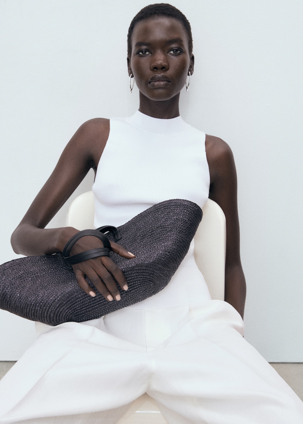 Mango Ribbed knit top