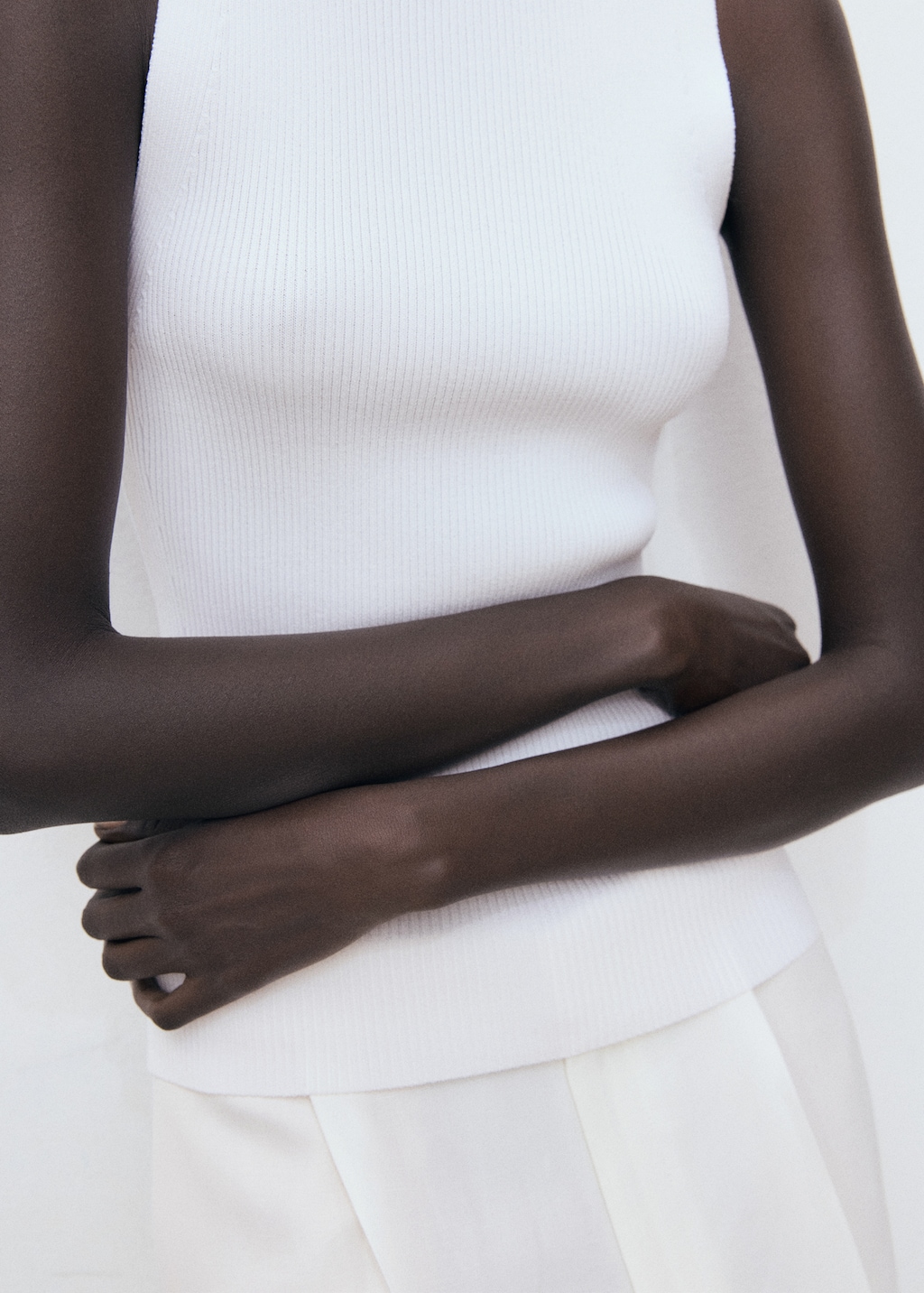 Mango Ribbed knit top