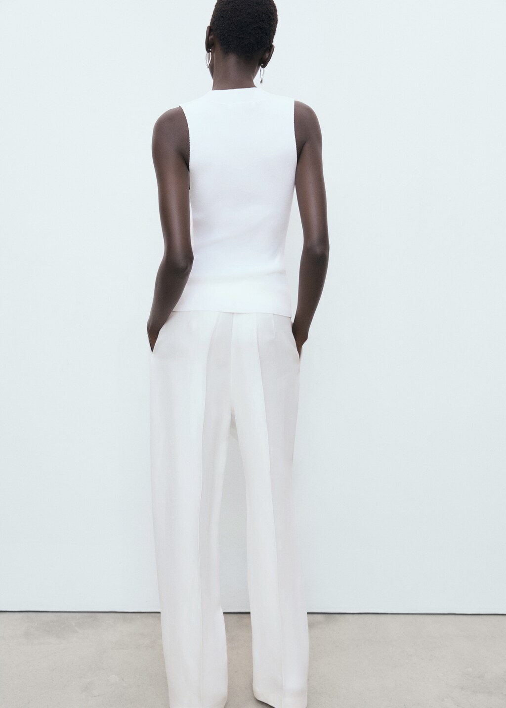 Mango Ribbed knit top