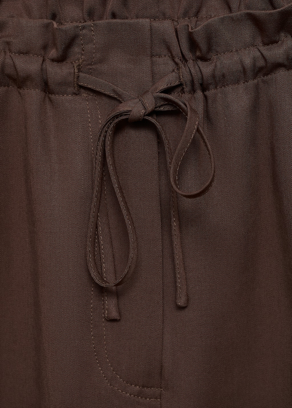 Lyocell wide leg pants with drawstring