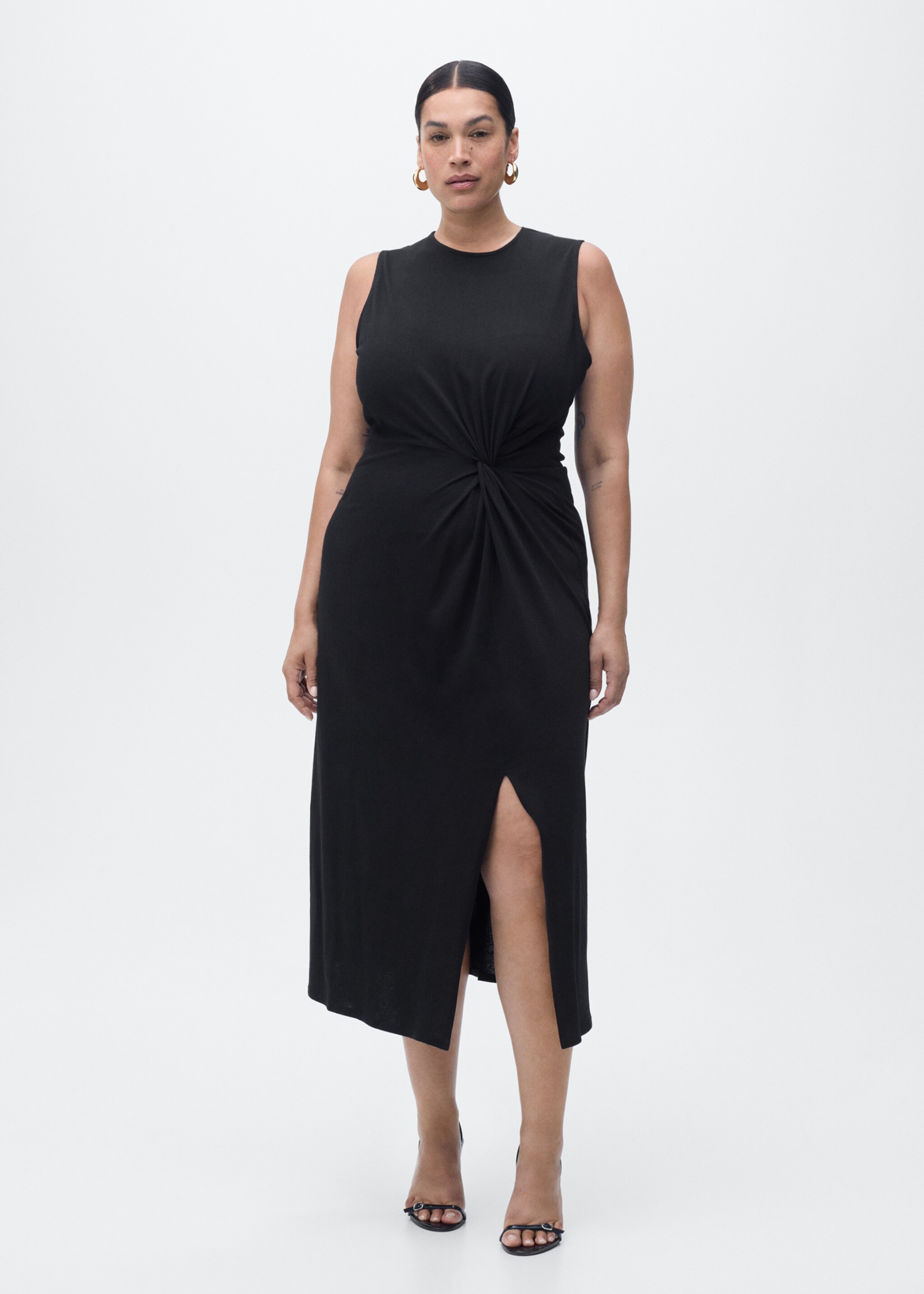 Vestido midi algodón fruncido - Detalle del artículo 3